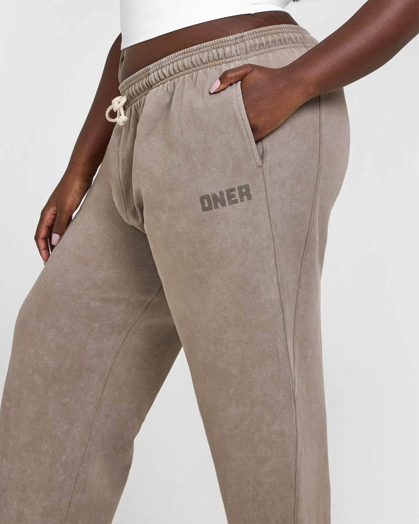 Raw Lounge Wide Leg Joggers | Washed Warm Sand sold by Oner Active product image thumbnail 4