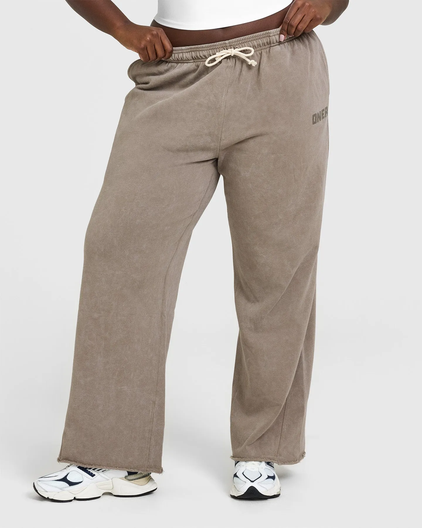 Raw Lounge Wide Leg Joggers | Washed Warm Sand sold by Oner Active