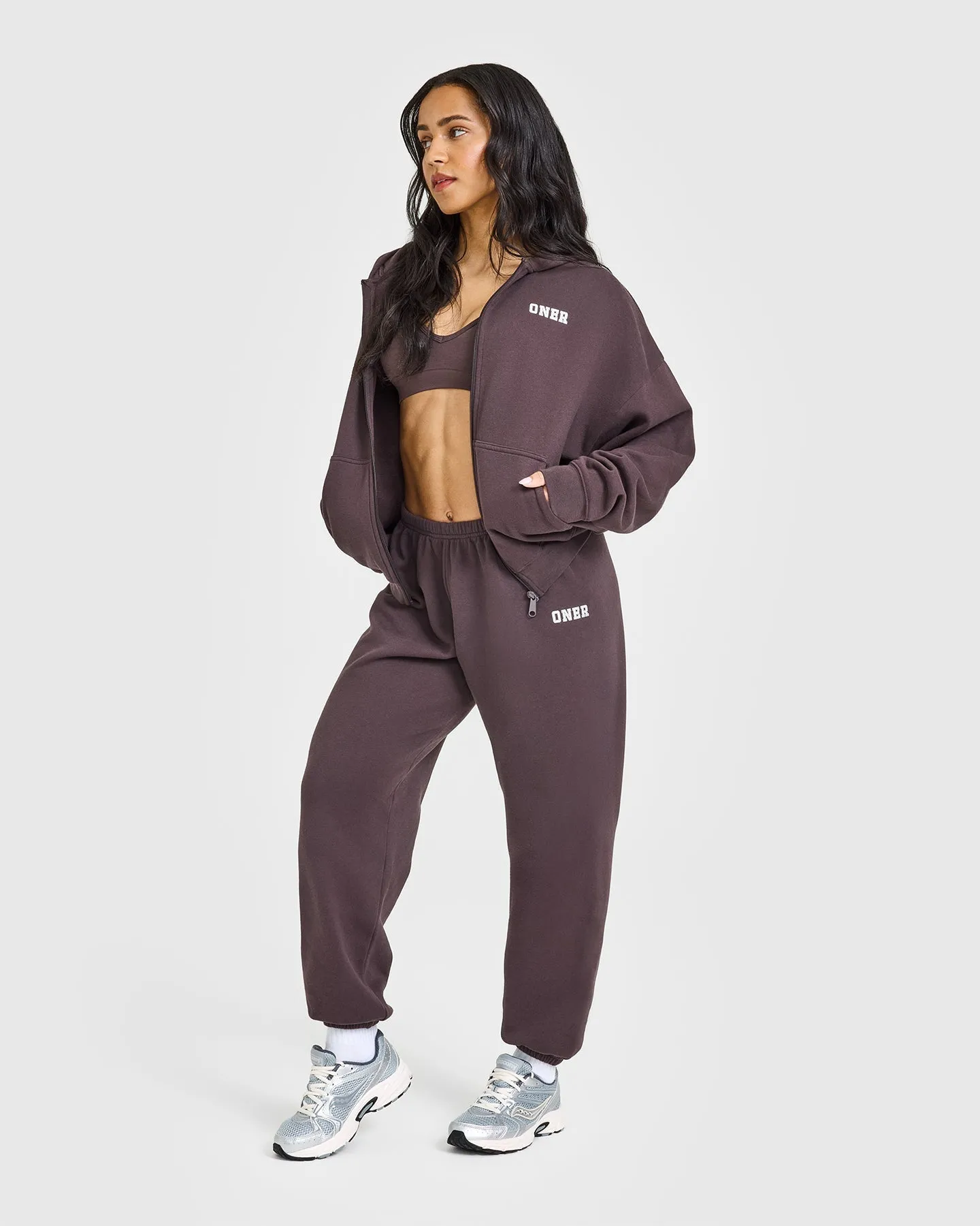 Mid Weight Zip Through Hoodie | Umber Brown sold by Oner Active product image thumbnail 3