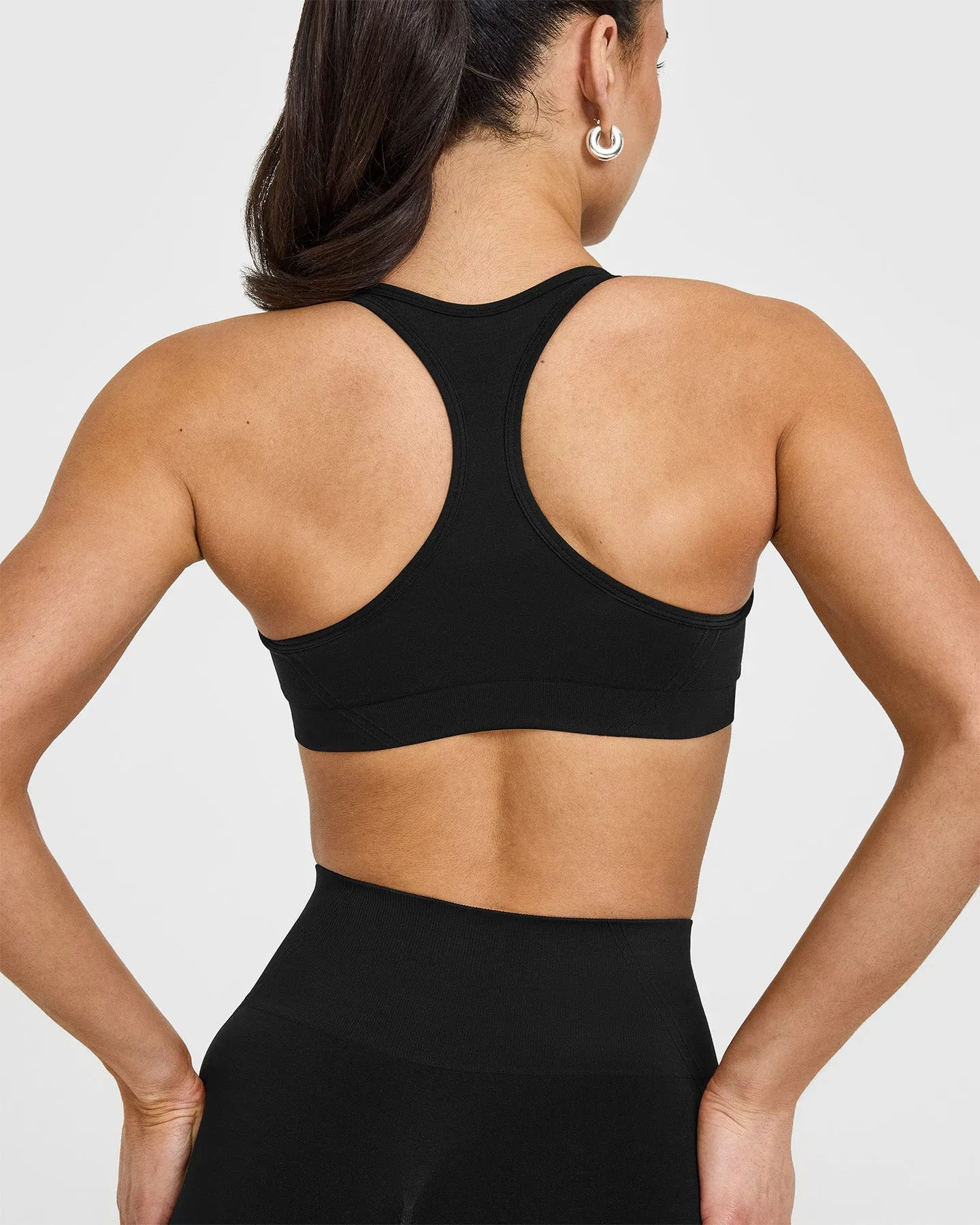 Effortless Seamless Racer Back Sports Bra | Black sold by Oner Active product image thumbnail 4