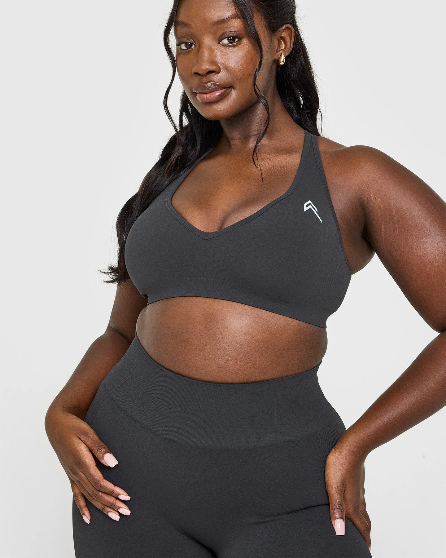 Effortless Seamless Racer Back Sports Bra | Coal sold by Oner Active product image thumbnail 5