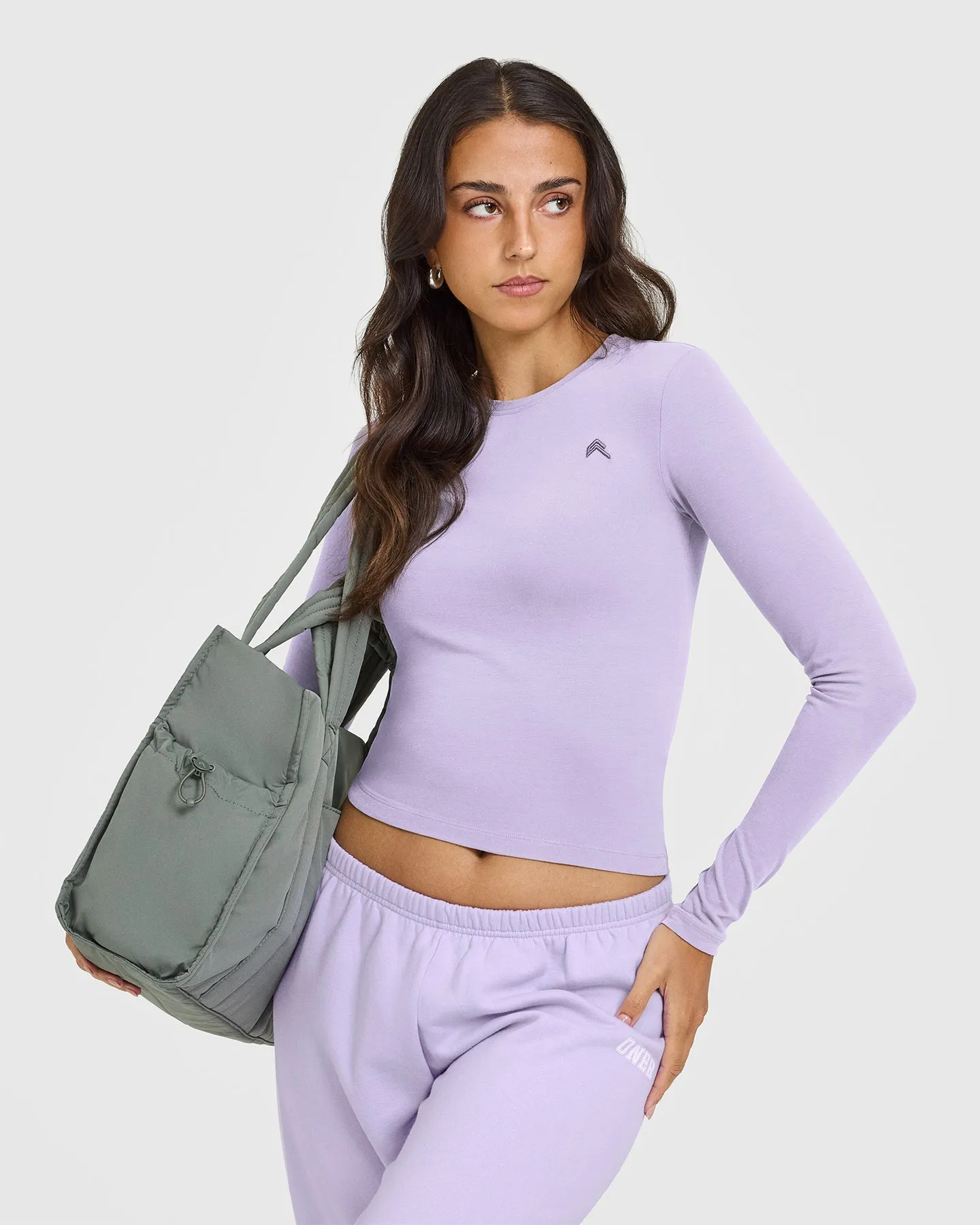 Cotton Icon Long Sleeve Top | Lavender Purple sold by Oner Active product image thumbnail 3