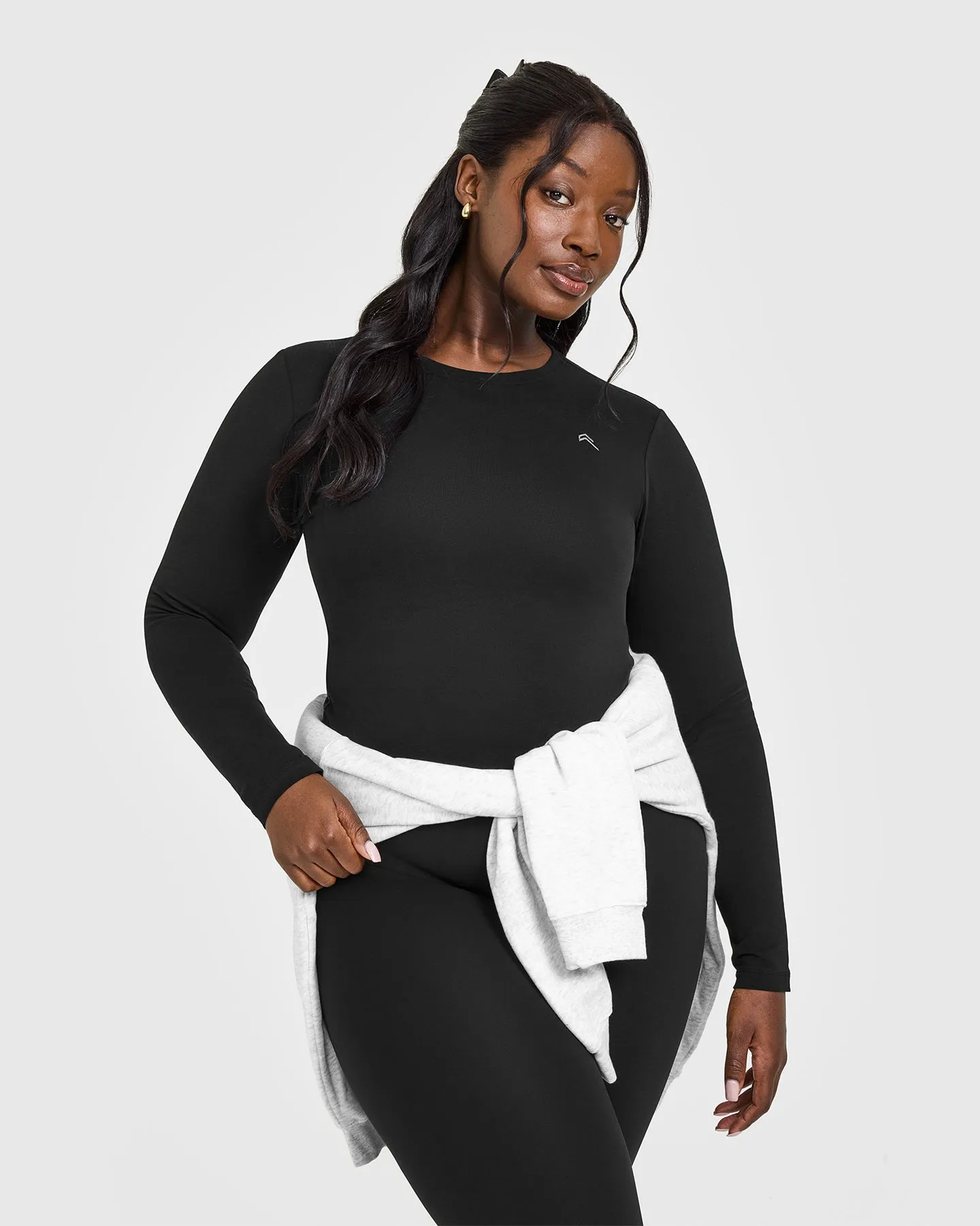 Cotton Icon Long Sleeve Top | Black sold by Oner Active