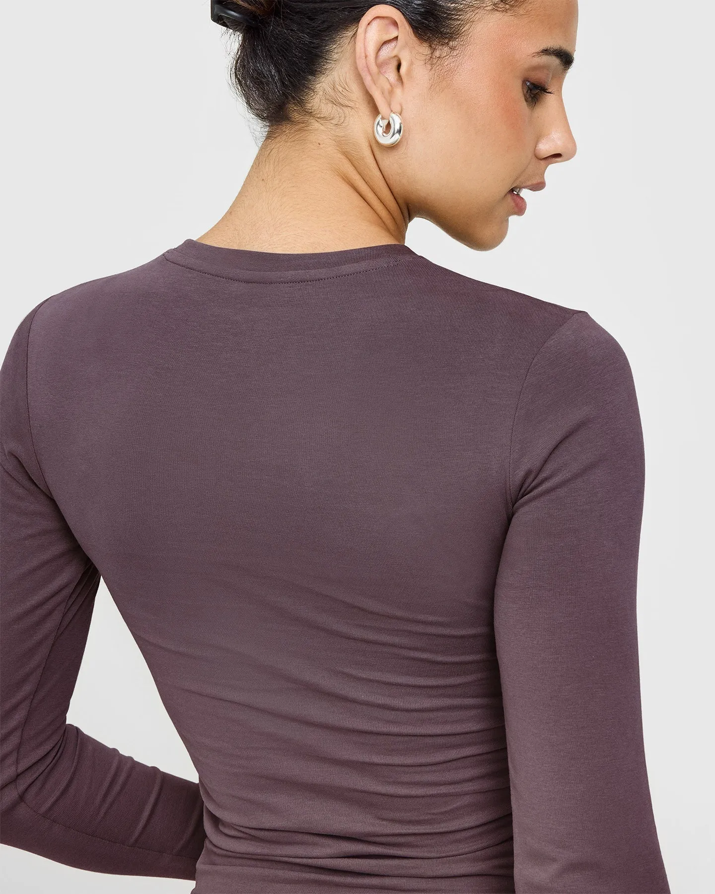 Cotton Icon Long Sleeve Top | Umber Brown sold by Oner Active product image thumbnail 4