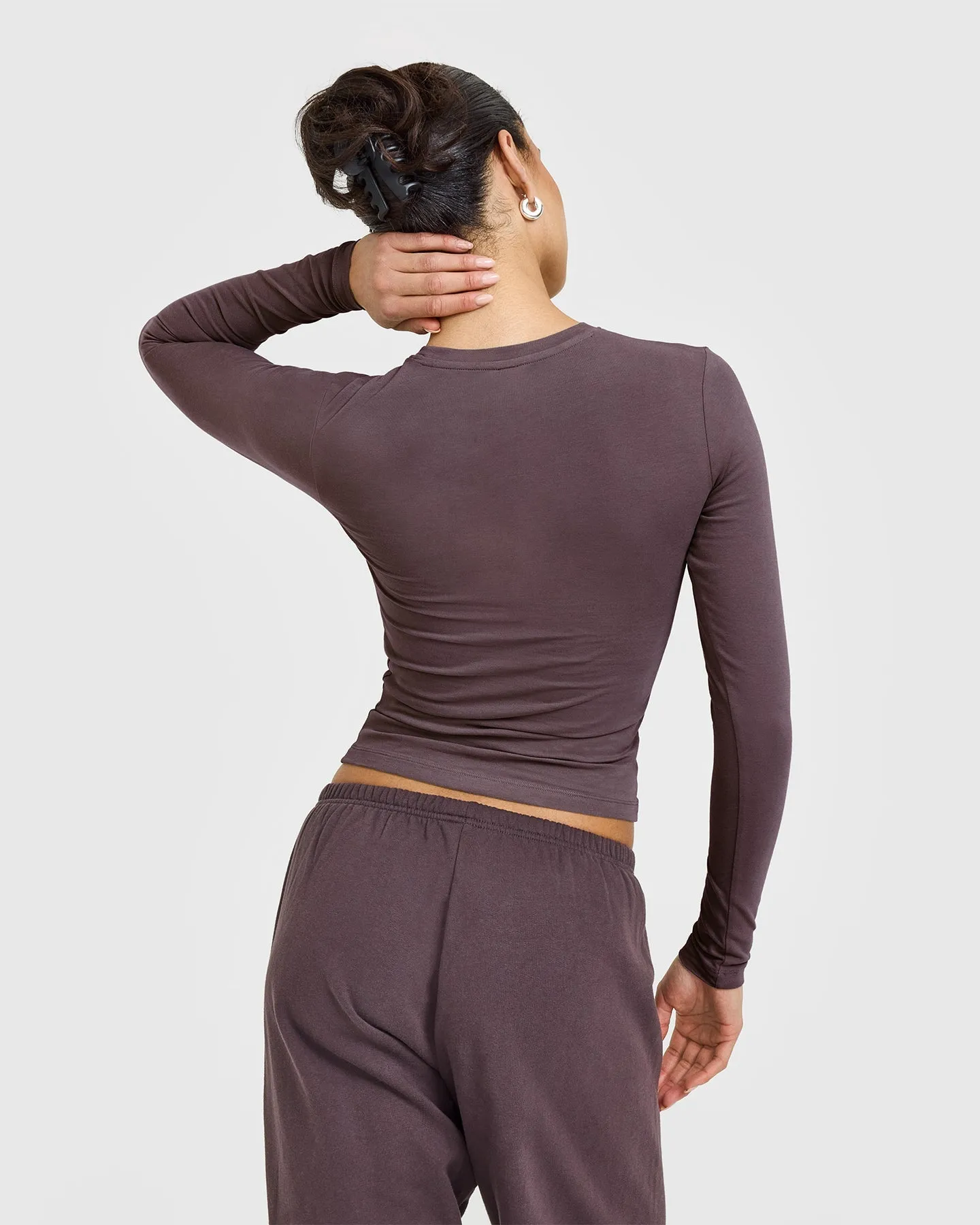 Cotton Icon Long Sleeve Top | Umber Brown sold by Oner Active product image thumbnail 2