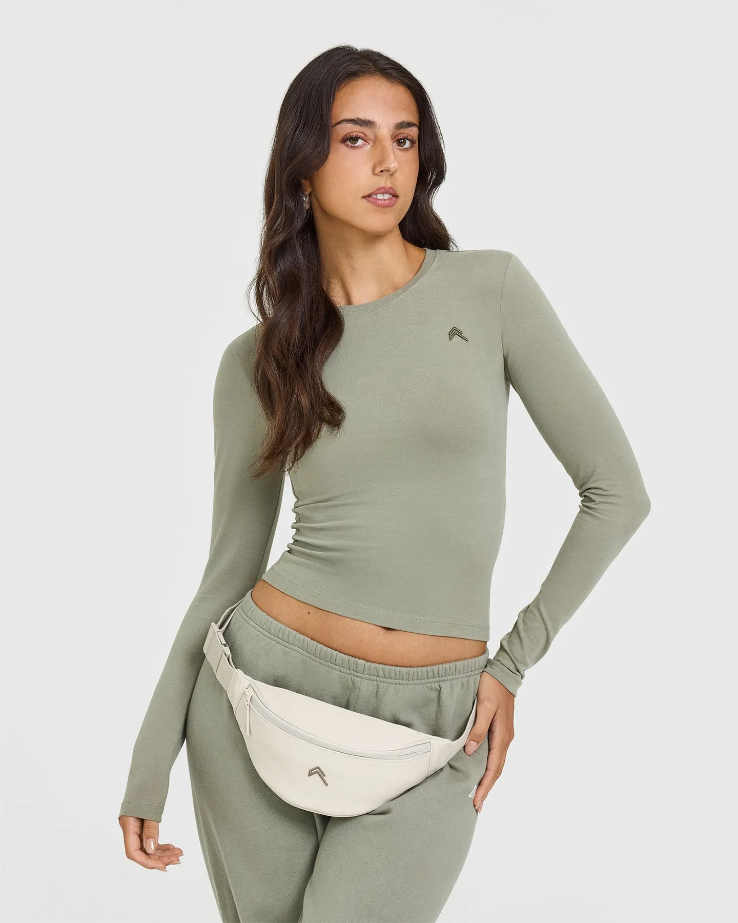 Cotton Icon Long Sleeve Top | Soft Sage Green sold by Oner Active