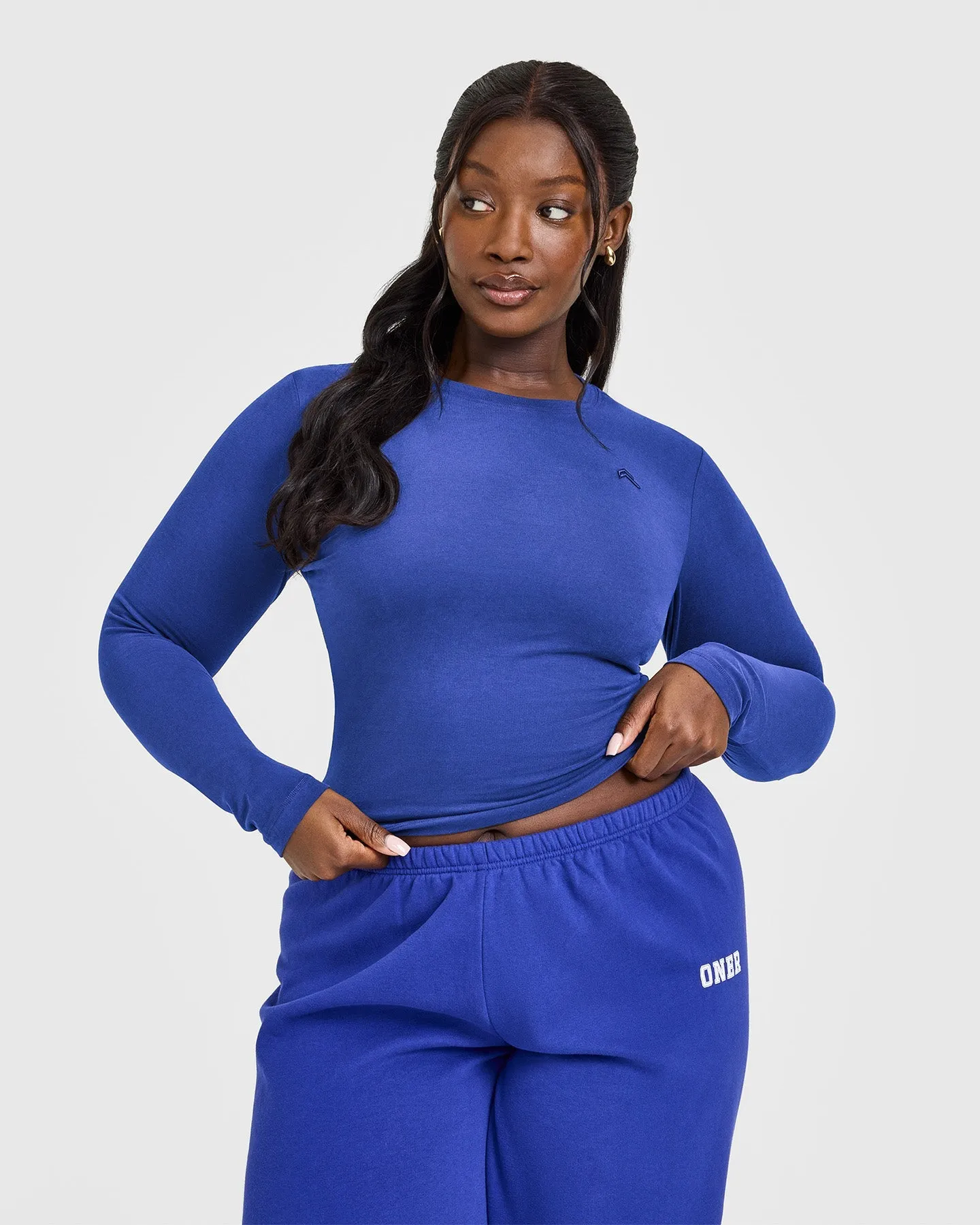 Cotton Icon Long Sleeve Top | Space Blue sold by Oner Active