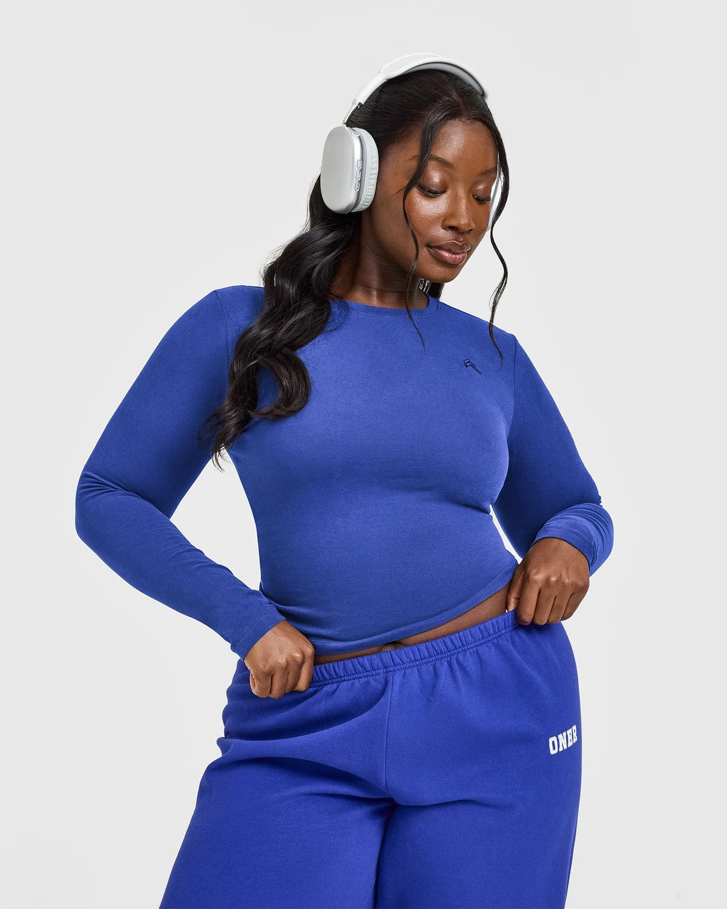 Cotton Icon Long Sleeve Top | Space Blue sold by Oner Active product image thumbnail 5