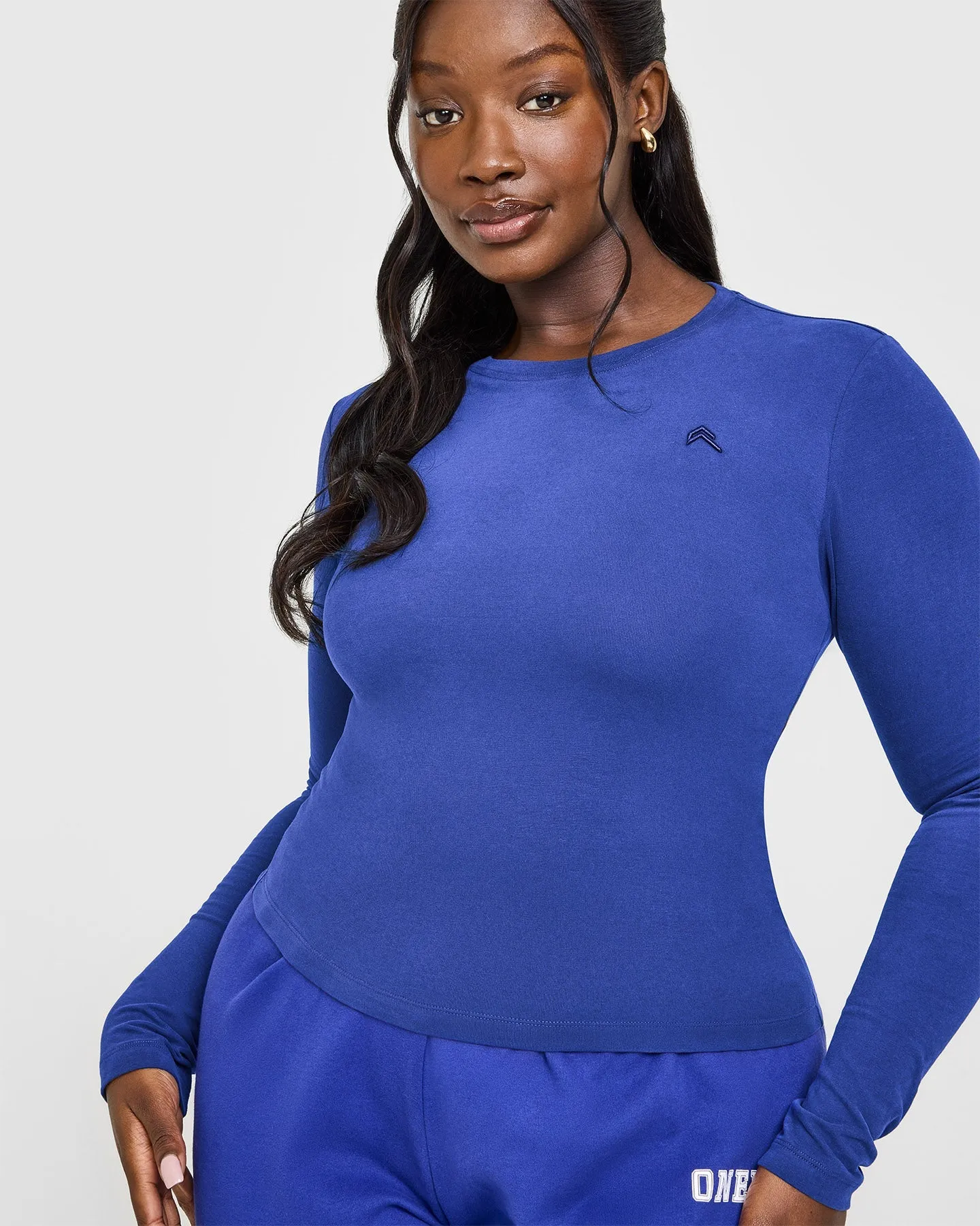 Cotton Icon Long Sleeve Top | Space Blue sold by Oner Active product image thumbnail 4