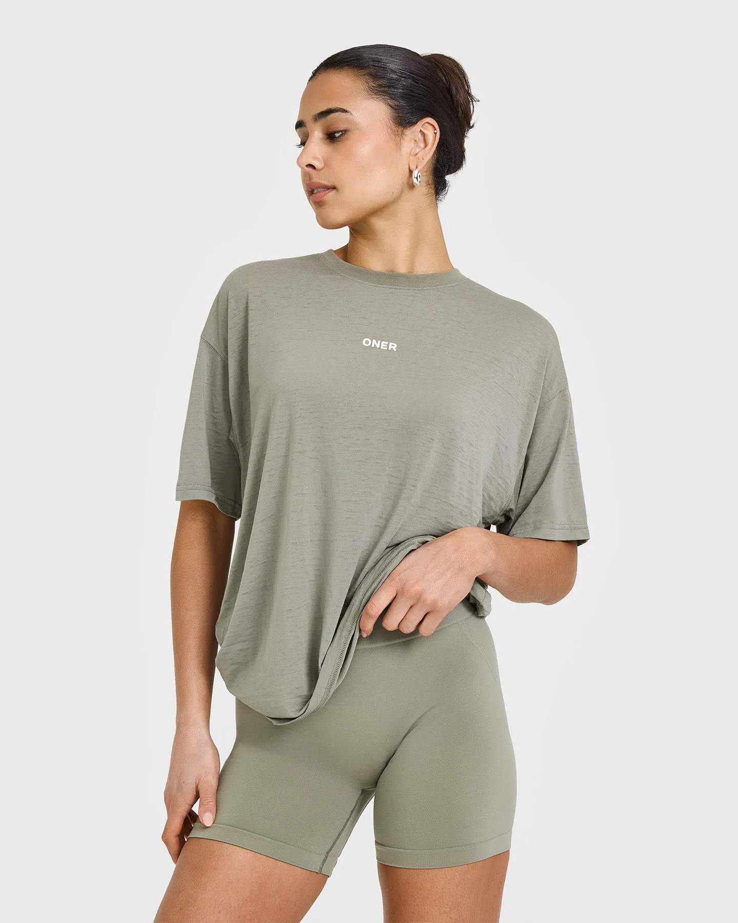 Washed Burnout T-Shirt | Washed Soft Sage Green sold by Oner Active