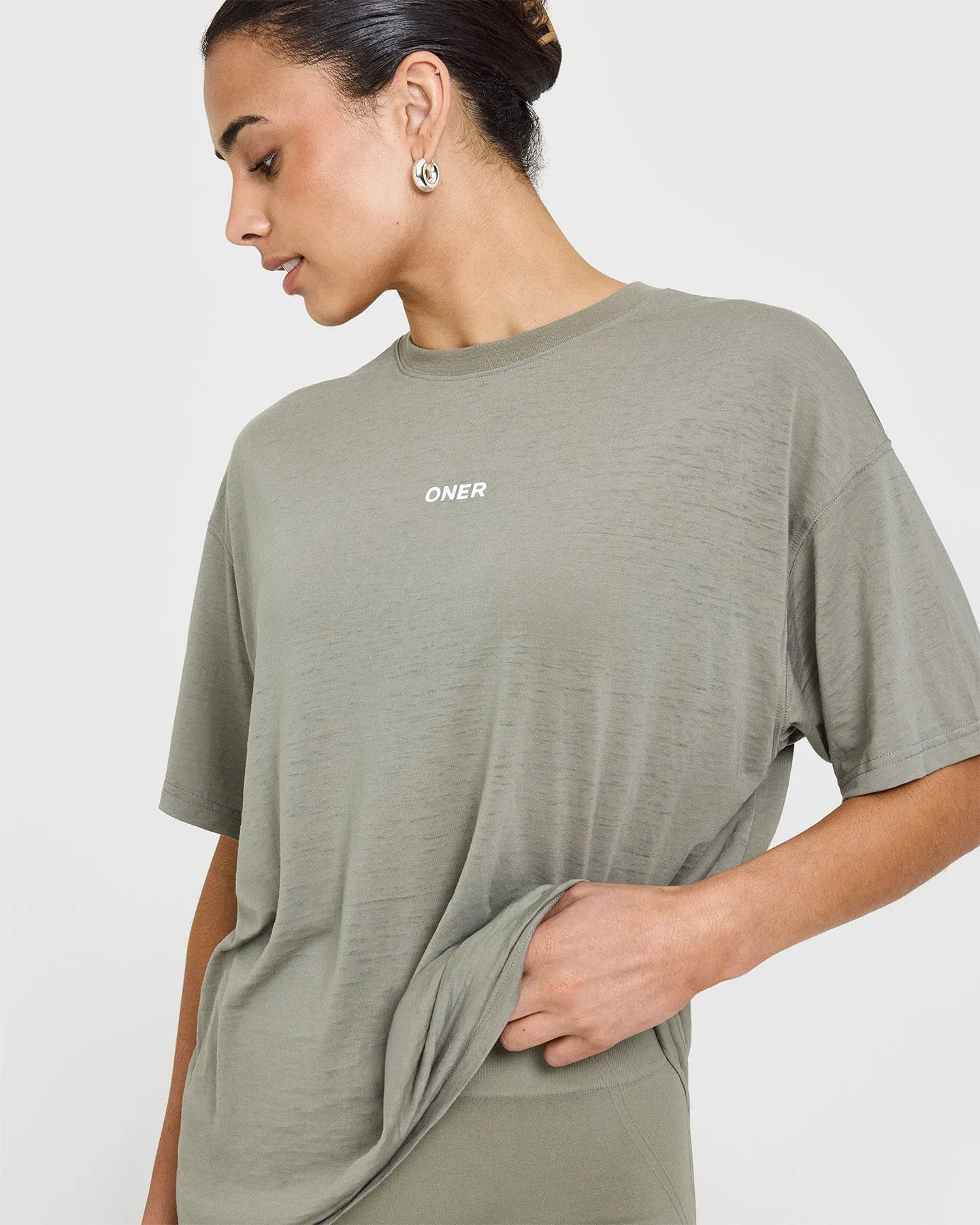 Washed Burnout T-Shirt | Washed Soft Sage Green sold by Oner Active product image thumbnail 5