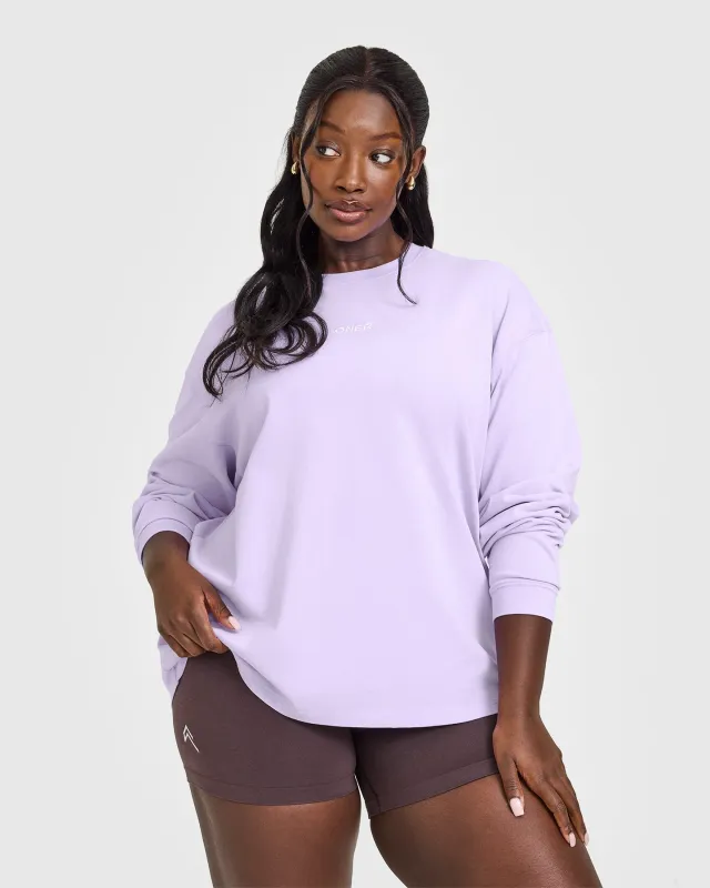 Oversized Washed Long Sleeve Top | Lavender Purple sold by Oner Active