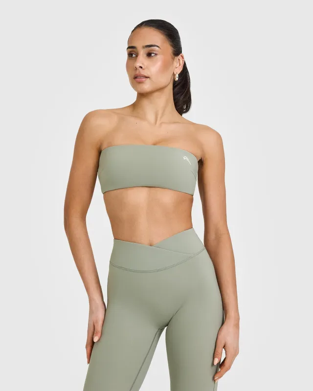 Unified Micro Bandeau Bralette | Soft Sage Green sold by Oner Active