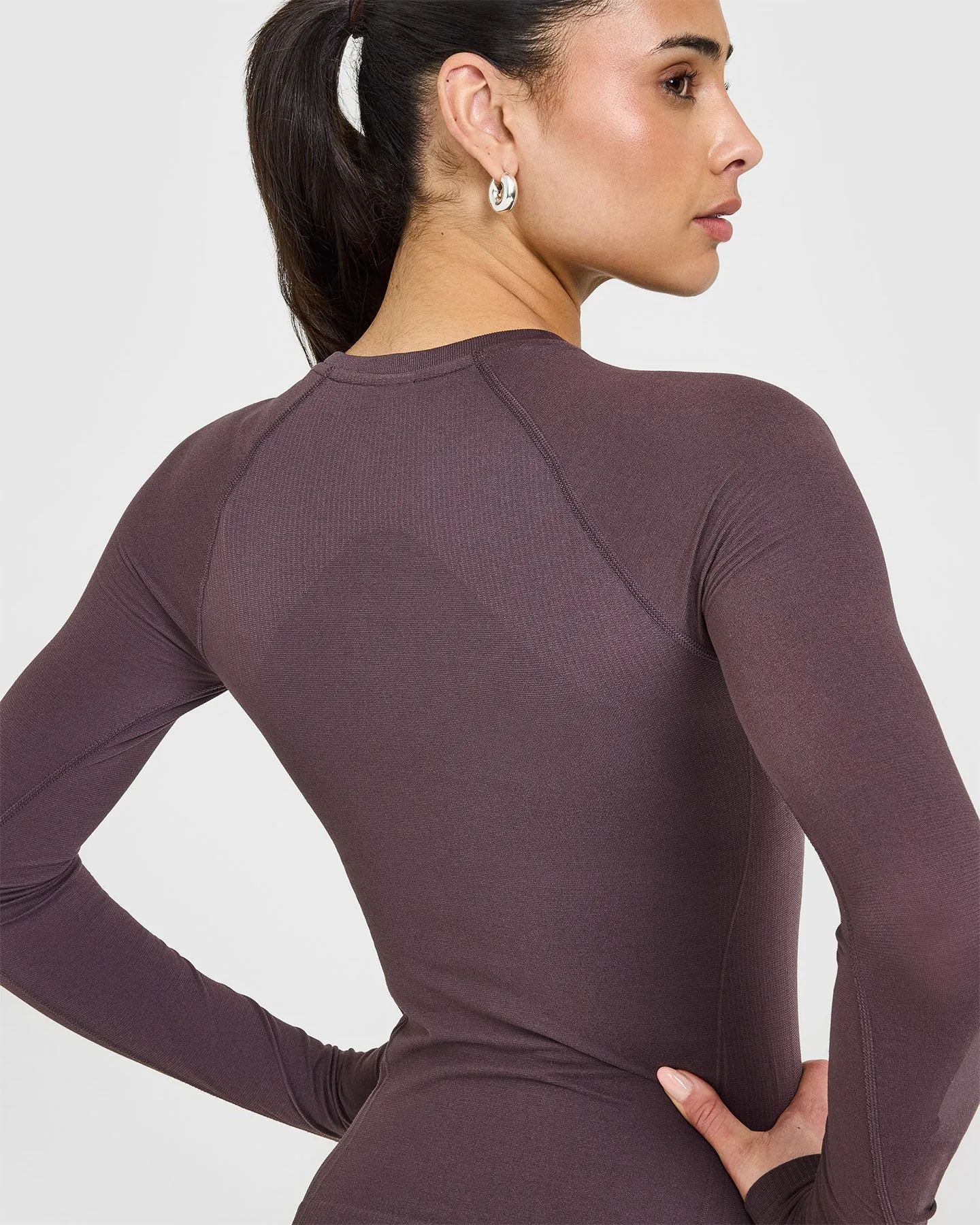 Go To Seamless Fitted Long Sleeve Top | Umber Brown sold by Oner Active product image thumbnail 4