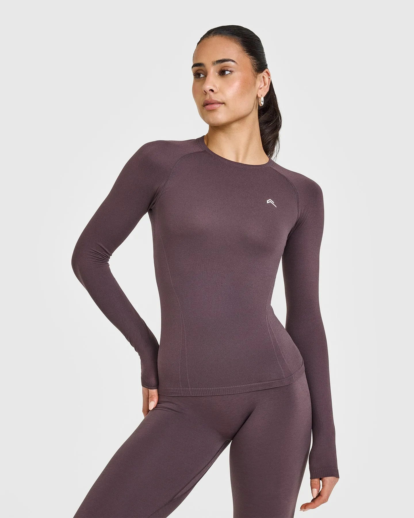 Go To Seamless Fitted Long Sleeve Top | Umber Brown sold by Oner Active