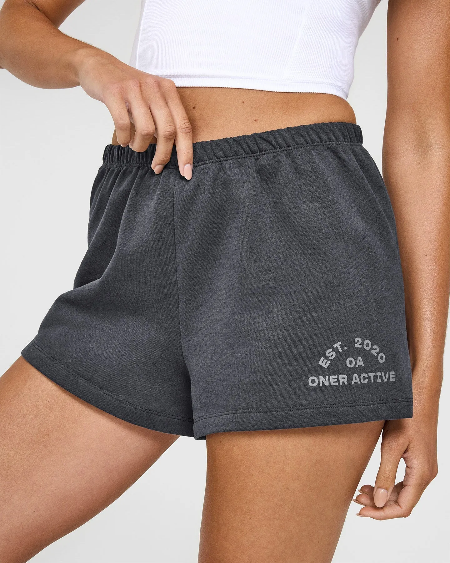 Lightweight Shorts with Graphic | Coal sold by Oner Active product image thumbnail 4