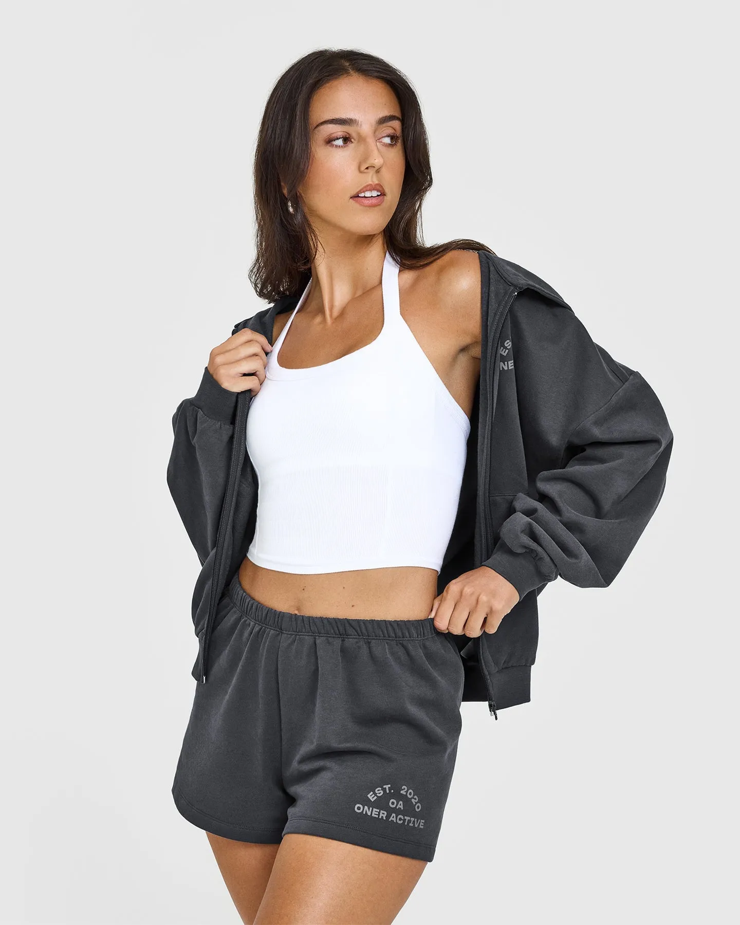 Lightweight Shorts with Graphic | Coal sold by Oner Active product image thumbnail 5