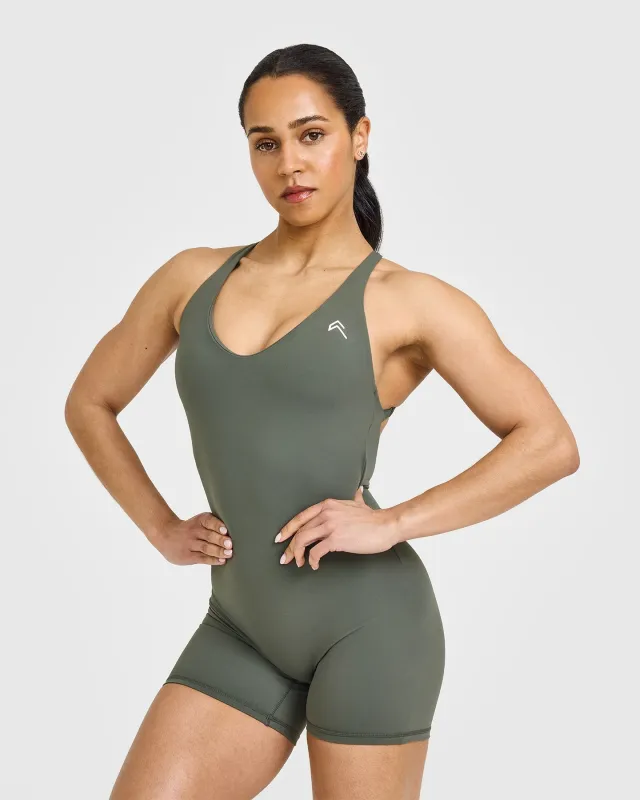 Unified Scoop Back All In One 6" | Dark Khaki sold by Oner Active