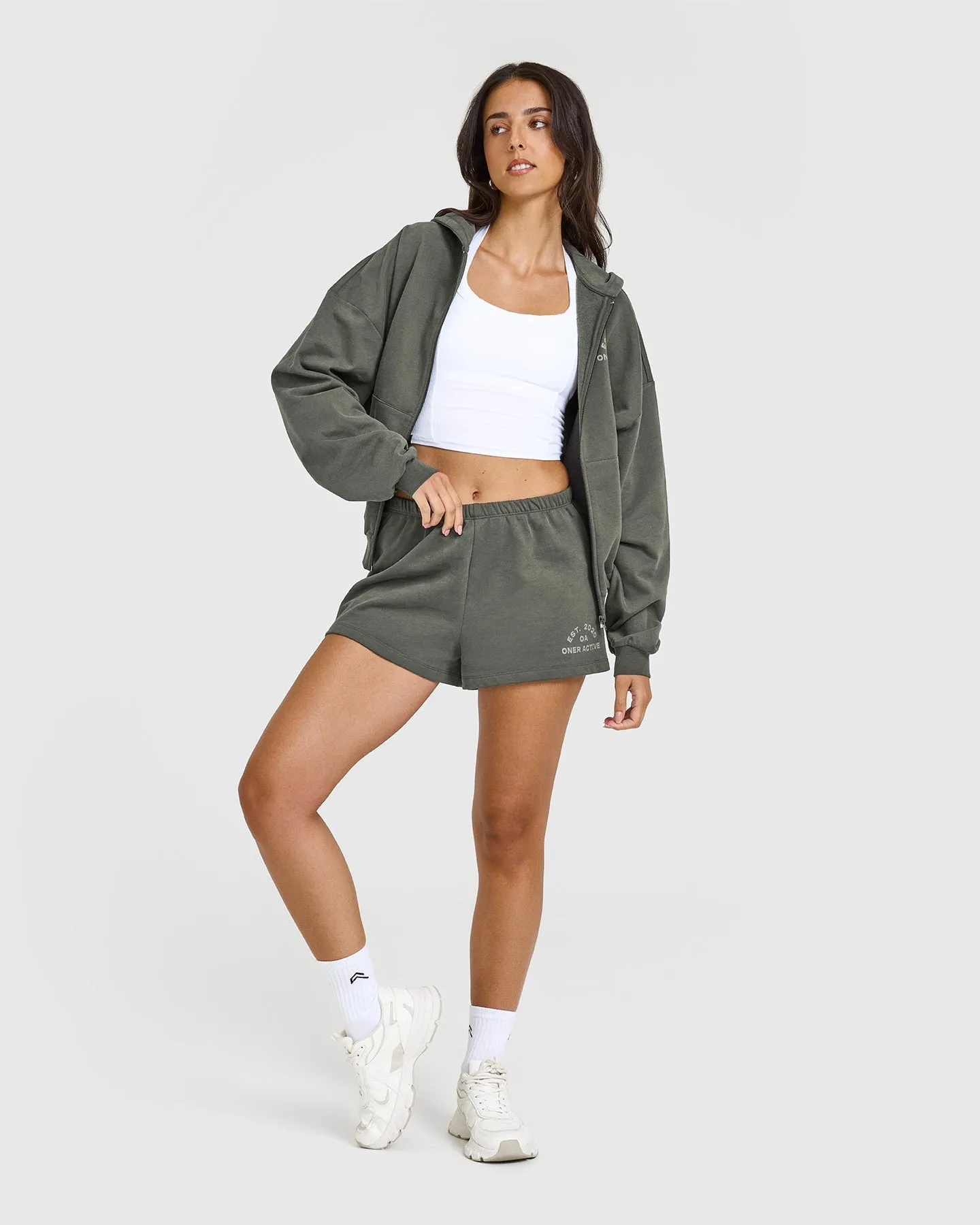 Lightweight Shorts with Graphic | Dark Khaki sold by Oner Active product image thumbnail 3