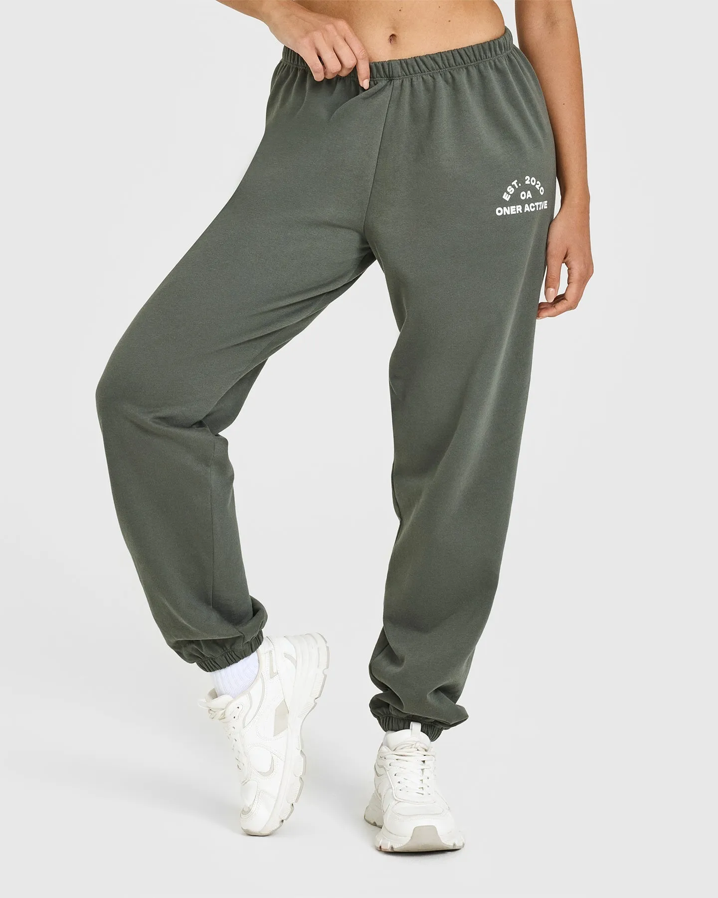 Lightweight Joggers With Graphic | Dark Khaki sold by Oner Active