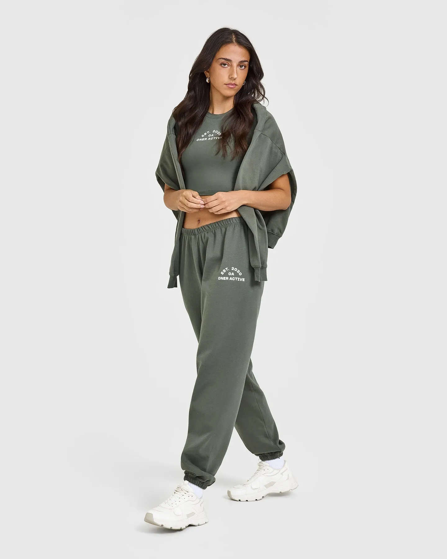 Lightweight Joggers With Graphic | Dark Khaki sold by Oner Active product image thumbnail 3