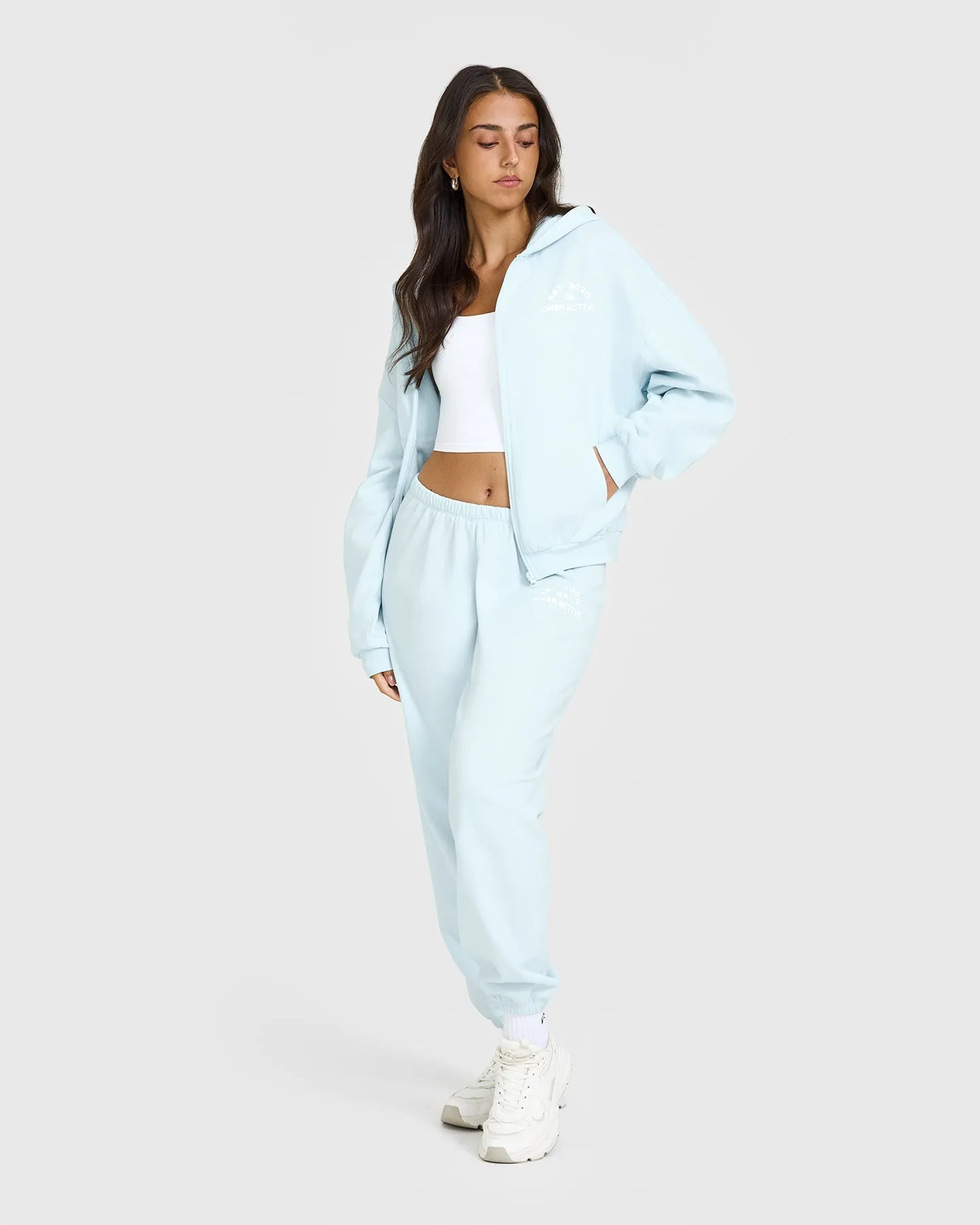 Lightweight Zip Through Hoodie with Graphic | Cloud Blue sold by Oner Active product image thumbnail 3