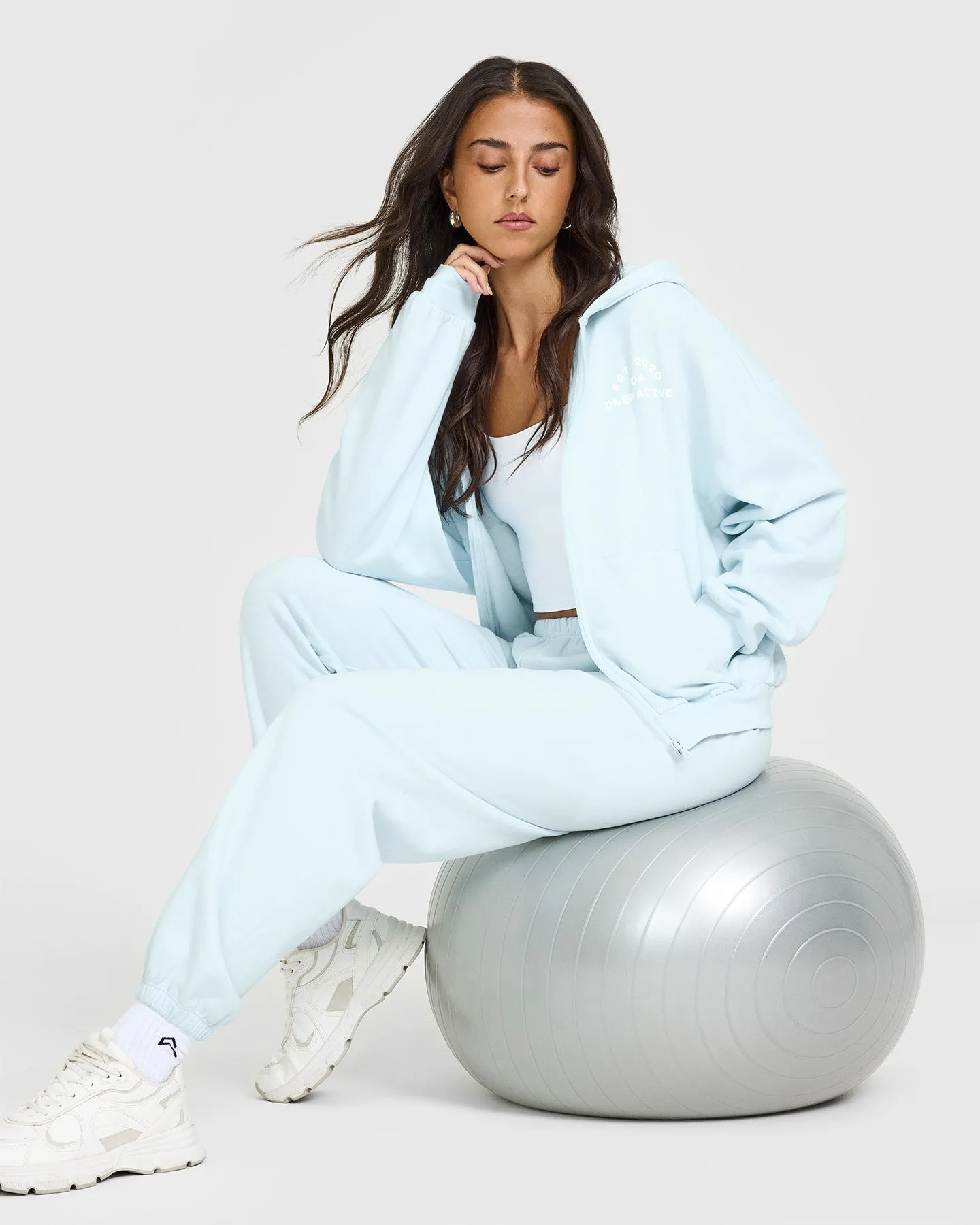 Lightweight Zip Through Hoodie with Graphic | Cloud Blue sold by Oner Active product image thumbnail 2
