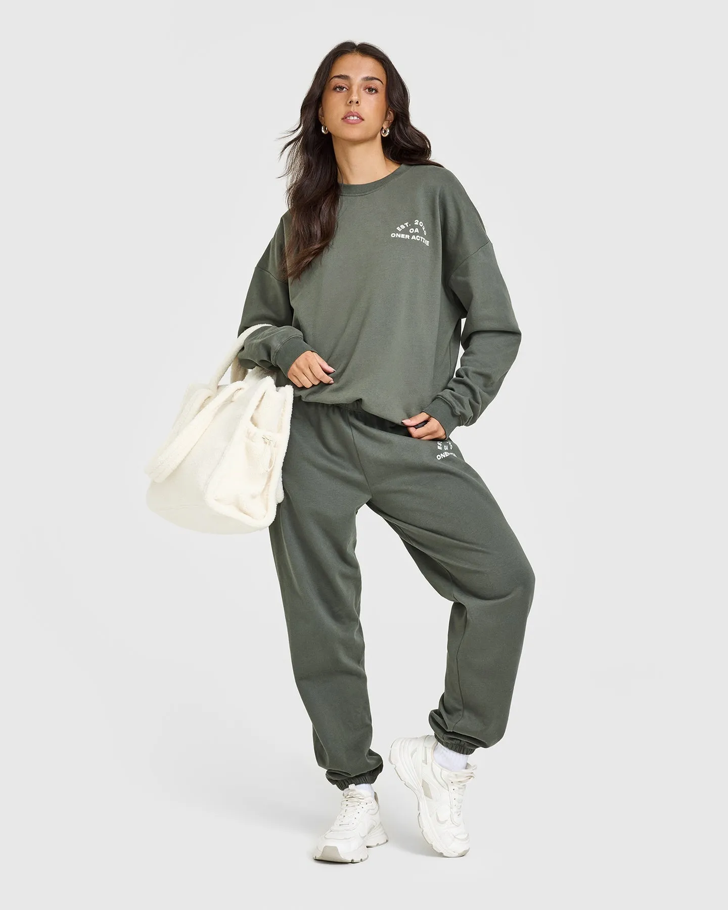 Lightweight Sweatshirt With Graphic | Dark Khaki sold by Oner Active product image thumbnail 3