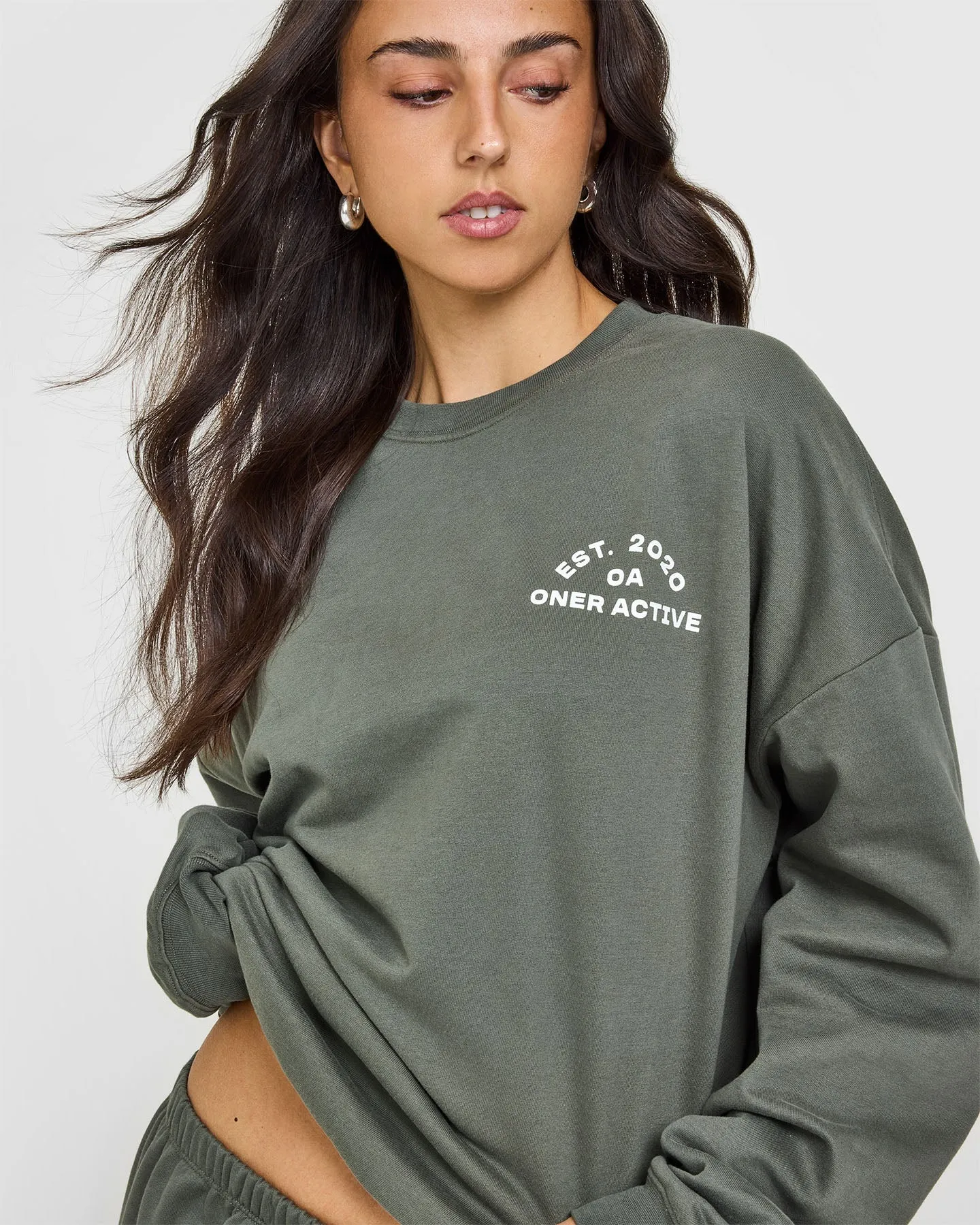 Lightweight Sweatshirt With Graphic | Dark Khaki sold by Oner Active product image thumbnail 2