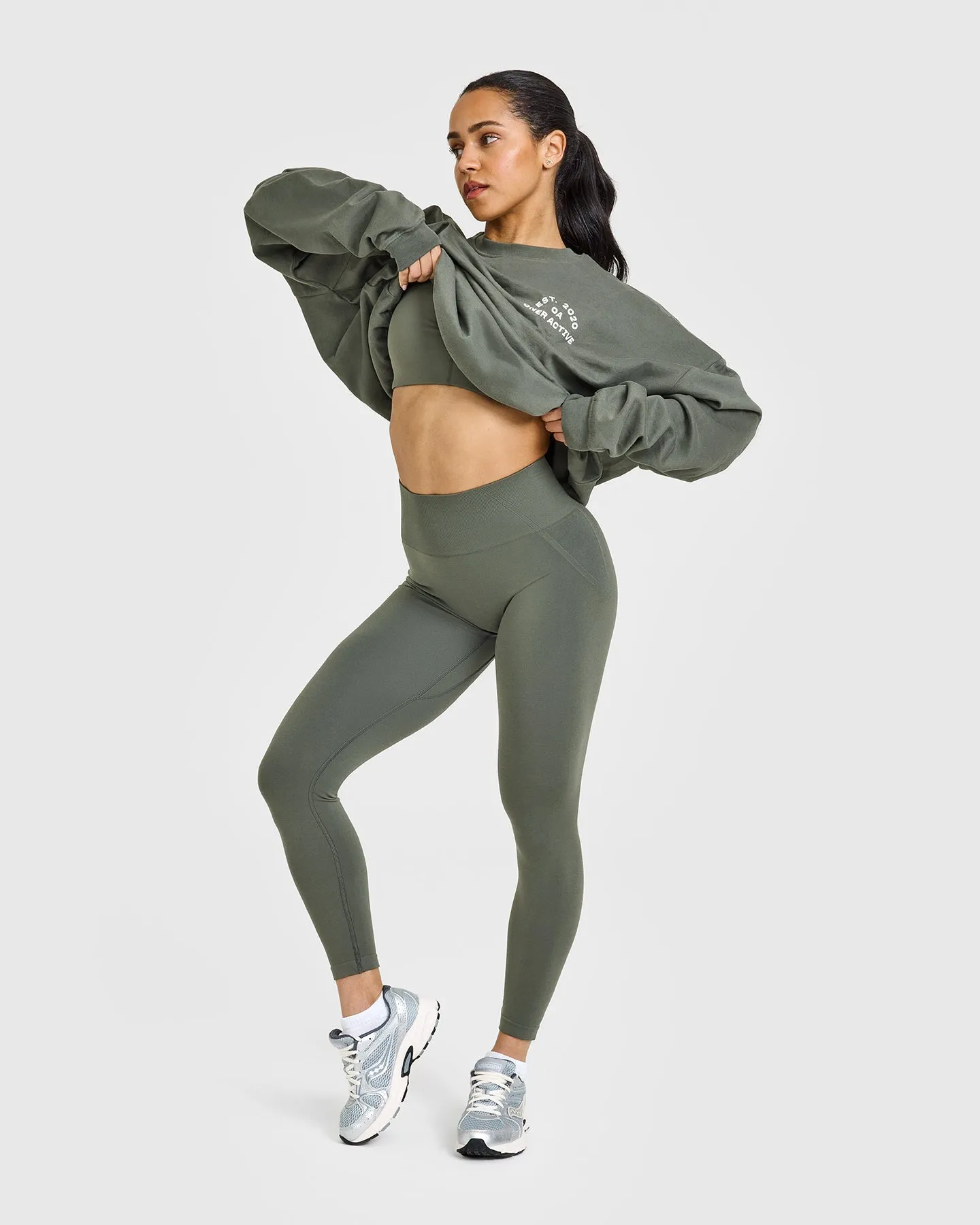 Effortless Seamless Leggings | Dark Khaki sold by Oner Active product image thumbnail 3