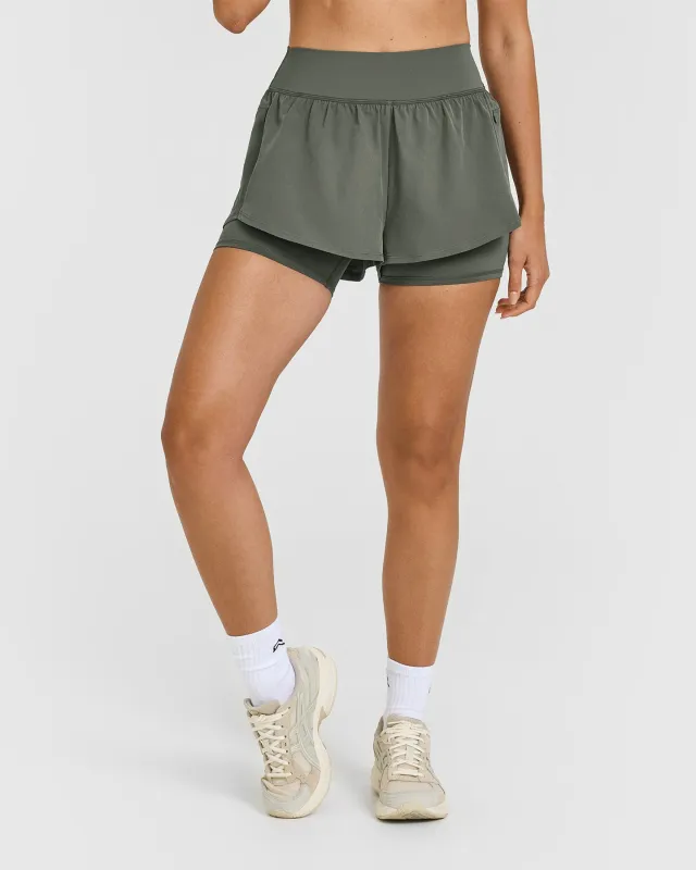 Unified Double Layer Shorts 5" | Dark Khaki sold by Oner Active