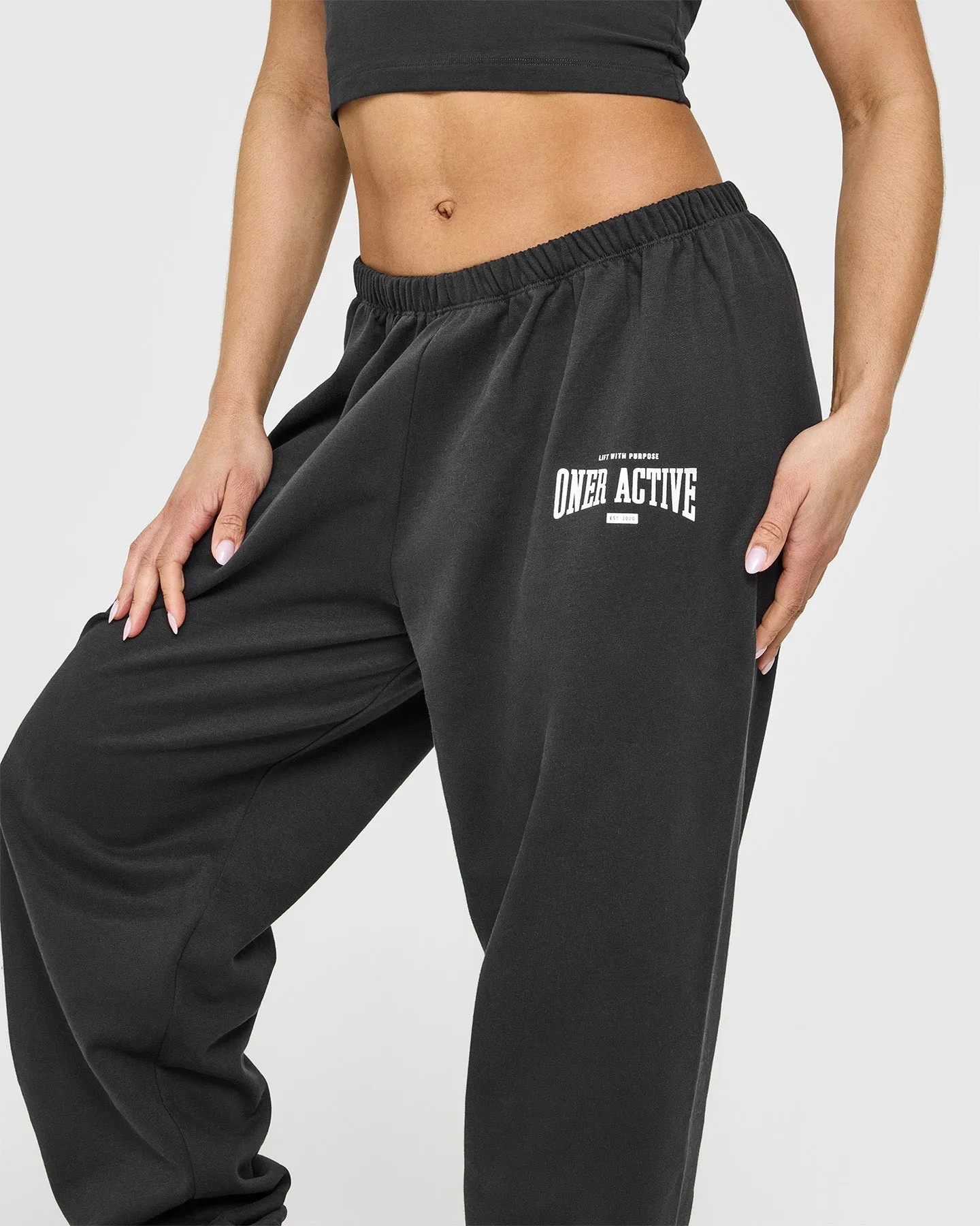 Lightweight Joggers With Athletic Graphic | Soft Black sold by Oner Active product image thumbnail 4