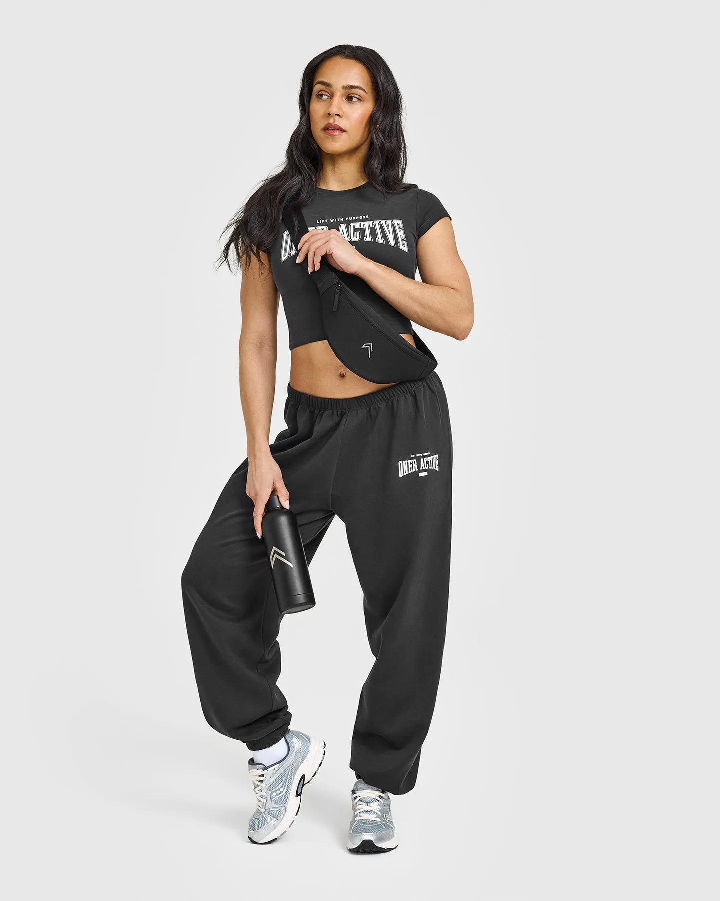 Lightweight Joggers With Athletic Graphic | Soft Black sold by Oner Active product image thumbnail 3