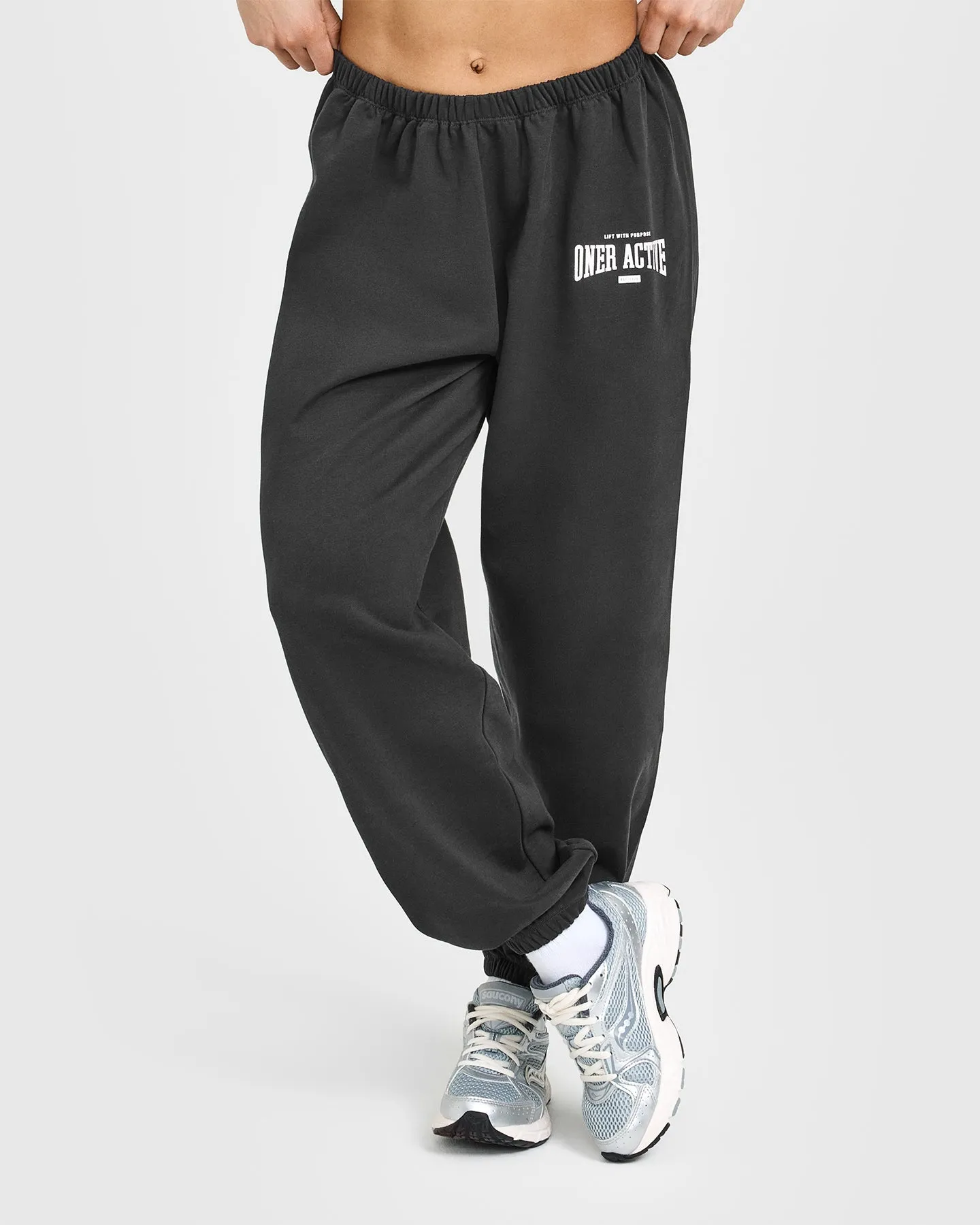 Lightweight Joggers With Athletic Graphic | Soft Black sold by Oner Active