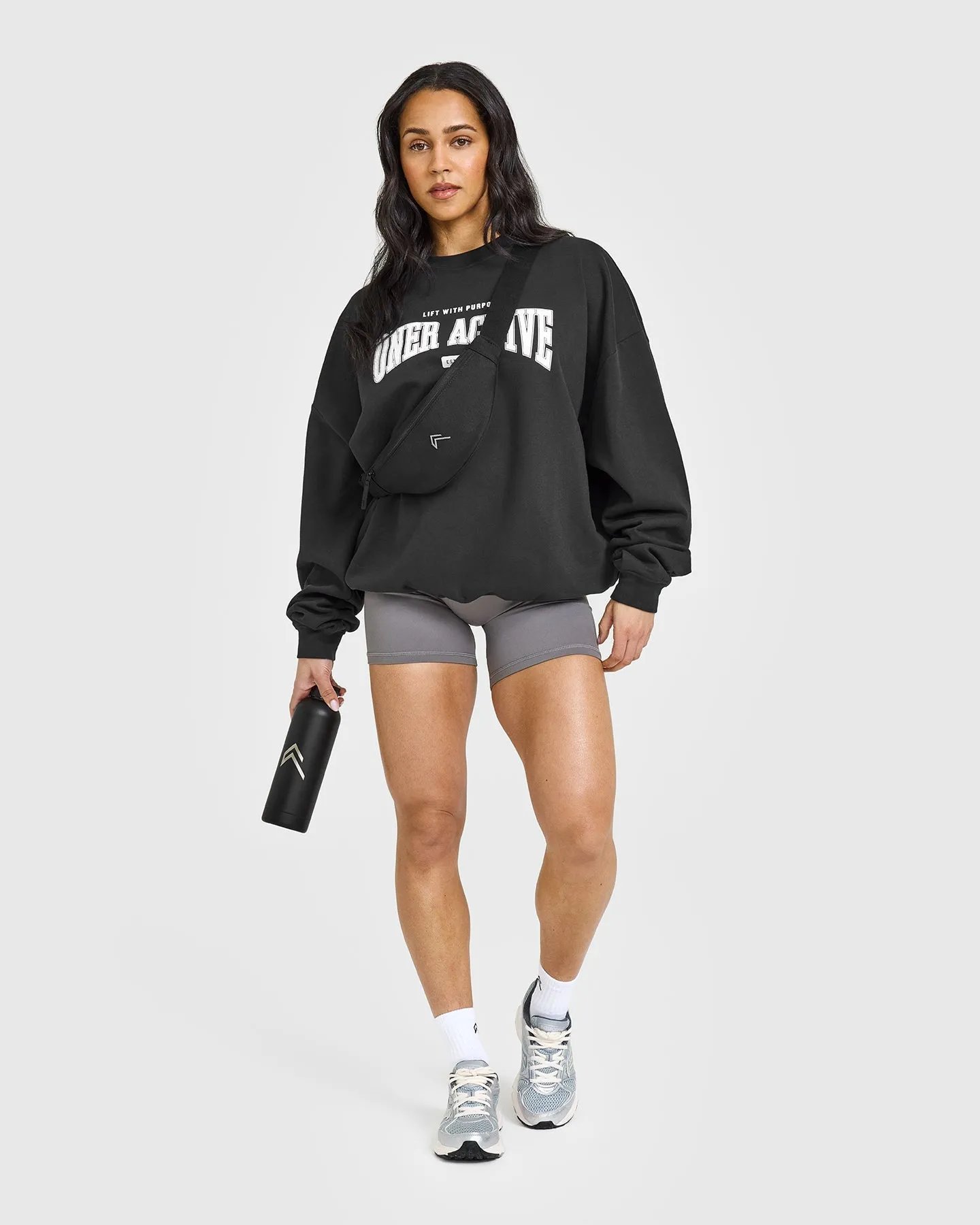 Lightweight Sweatshirt with Athletic Graphic | Soft Black sold by Oner Active product image thumbnail 3