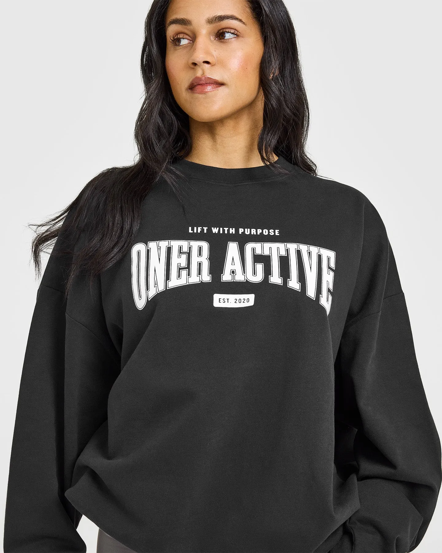 Lightweight Sweatshirt with Athletic Graphic | Soft Black sold by Oner Active product image thumbnail 4
