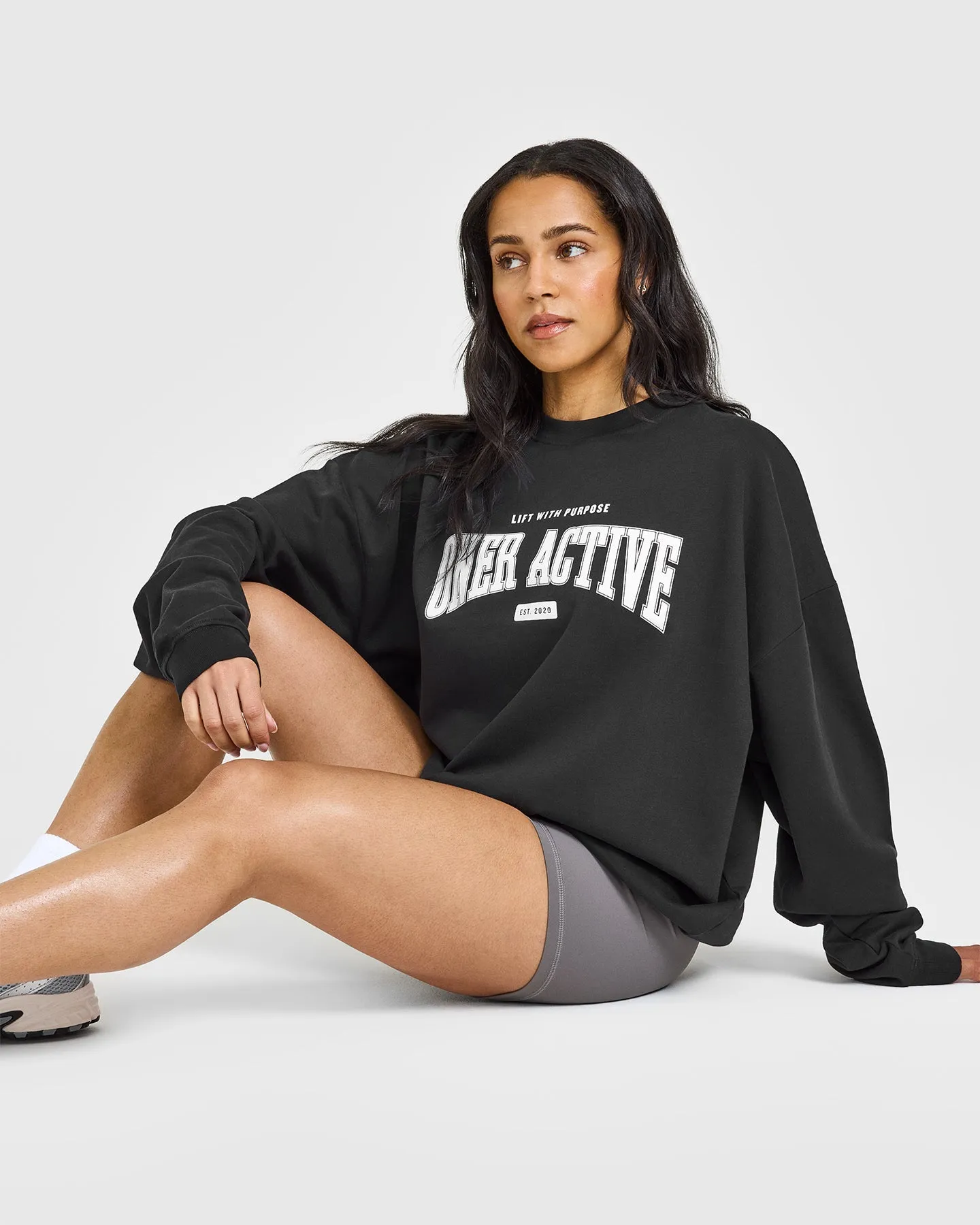 Lightweight Sweatshirt with Athletic Graphic | Soft Black sold by Oner Active product image thumbnail 5