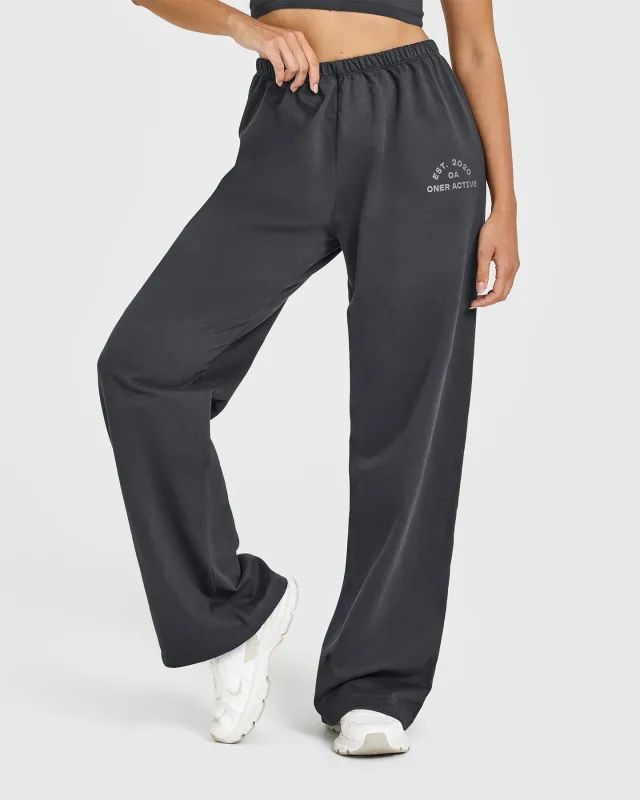 Lightweight Straight Leg Joggers with Graphic | Coal sold by Oner Active
