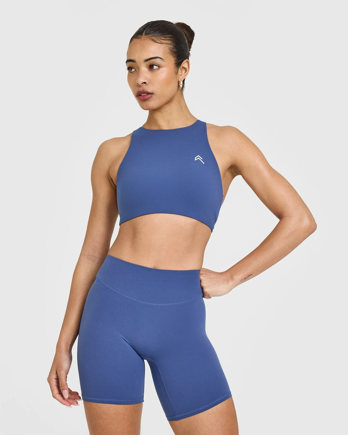 EasyLift™ High Neck Sports Bra | Shadow Blue sold by Oner Active