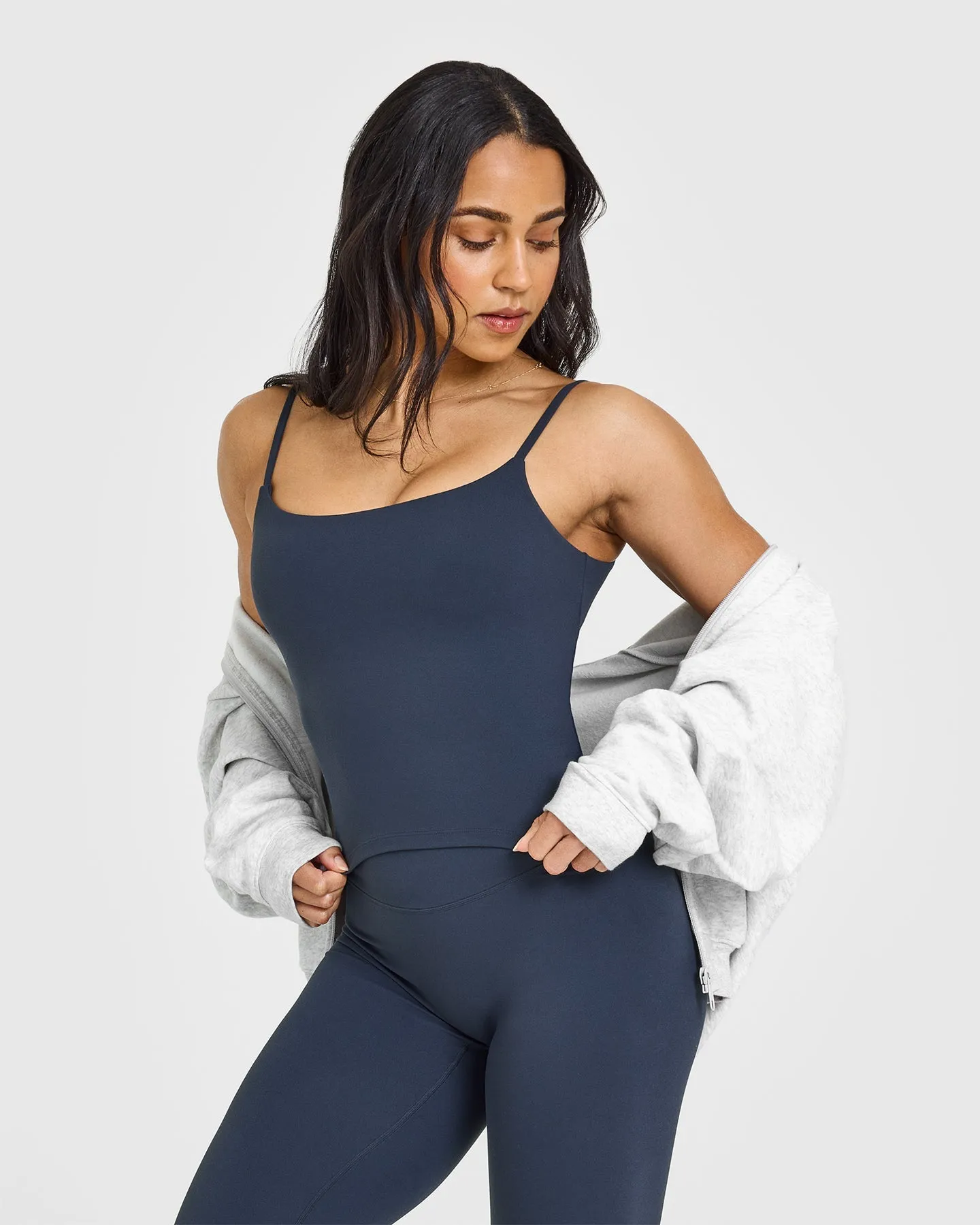 SoftMotion™ Strappy Mid Vest with Built in Bra Shelf | True Blue sold by Oner Active