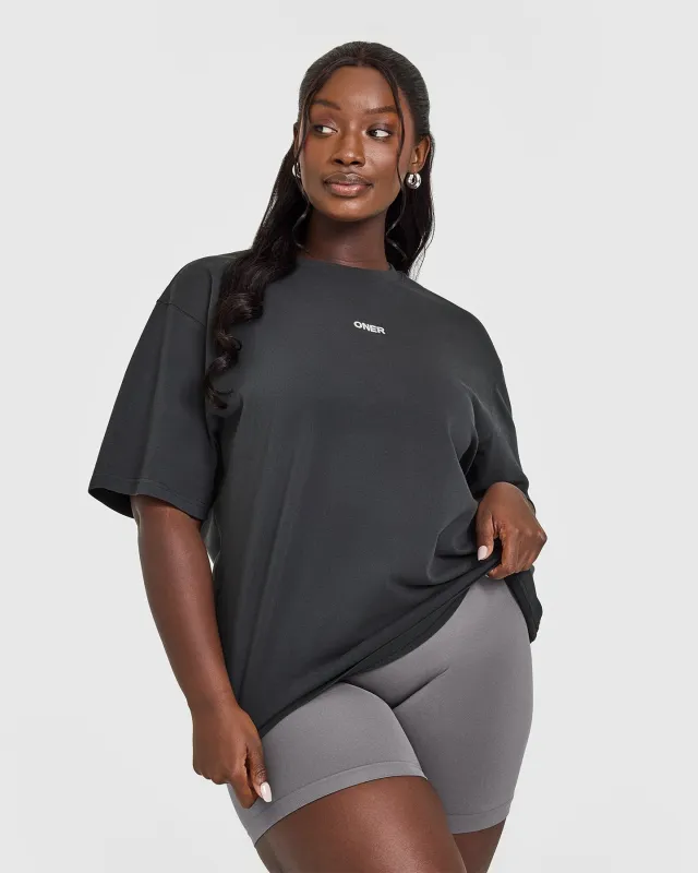 Raising The Bar Oversized Washed T-Shirt | Coal sold by Oner Active