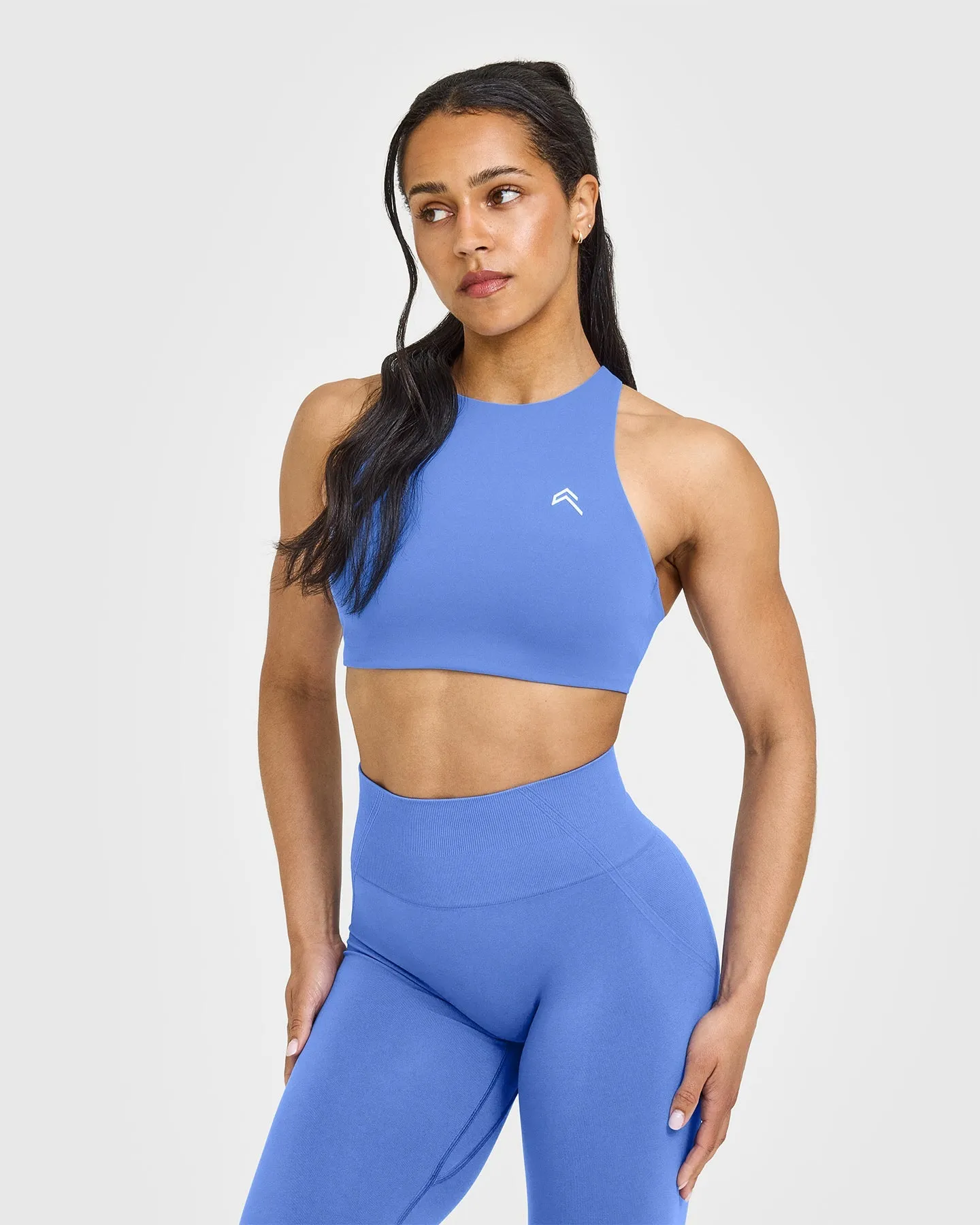 EasyLift™ High Neck Sports Bra | Glaucous Blue sold by Oner Active