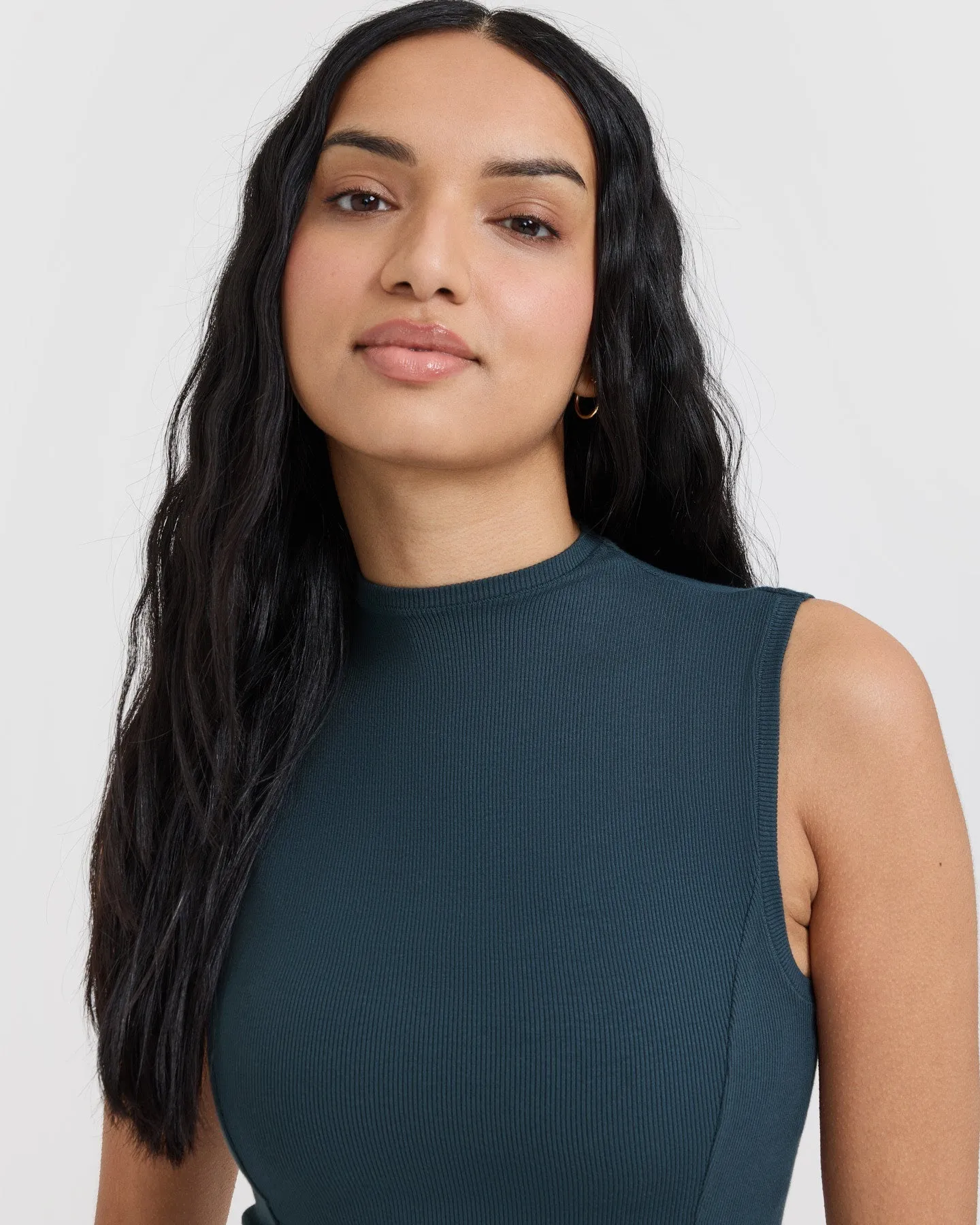 Mellow Rib Mock Neck Tank | Oil Blue sold by Oner Active product image thumbnail 4