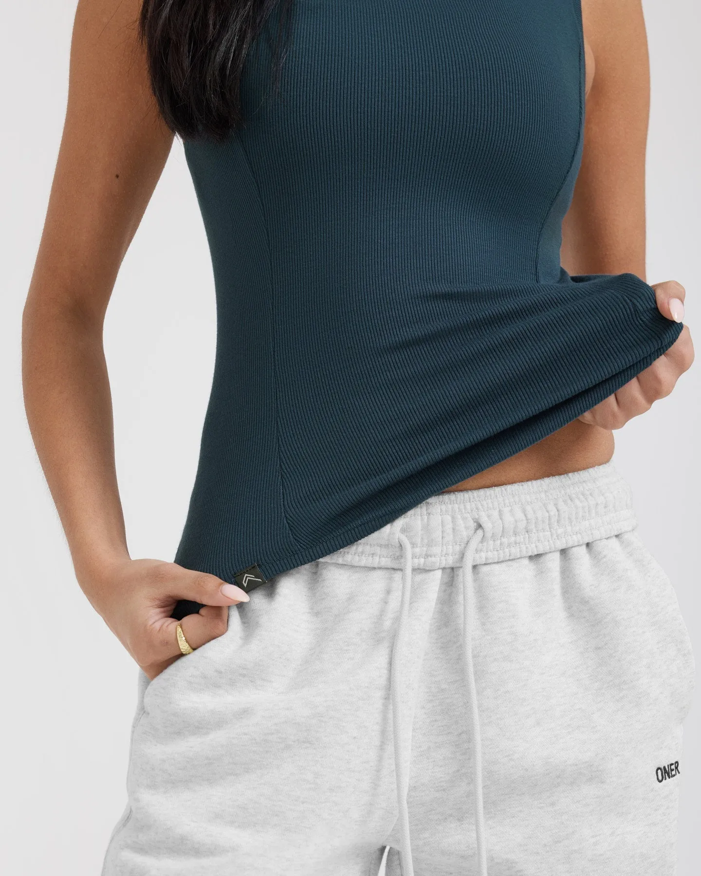Mellow Rib Mock Neck Tank | Oil Blue sold by Oner Active product image thumbnail 5