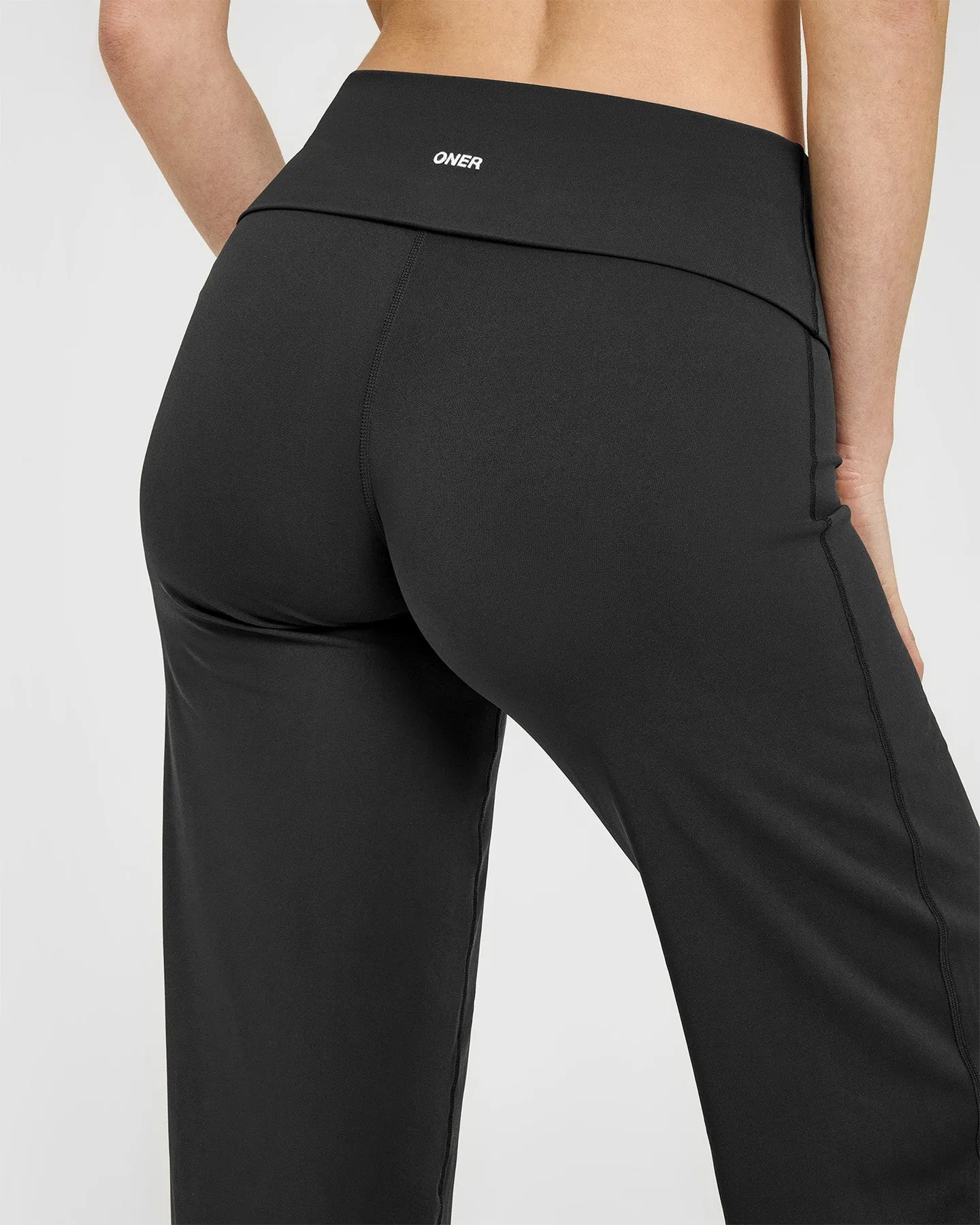 SoftMotion™ Fold Over Straight Leg Bottoms | Soft Black sold by Oner Active product image thumbnail 4