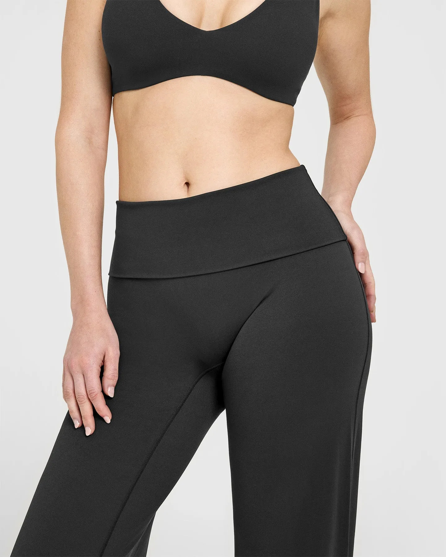 SoftMotion™ Fold Over Straight Leg Bottoms | Soft Black sold by Oner Active product image thumbnail 5