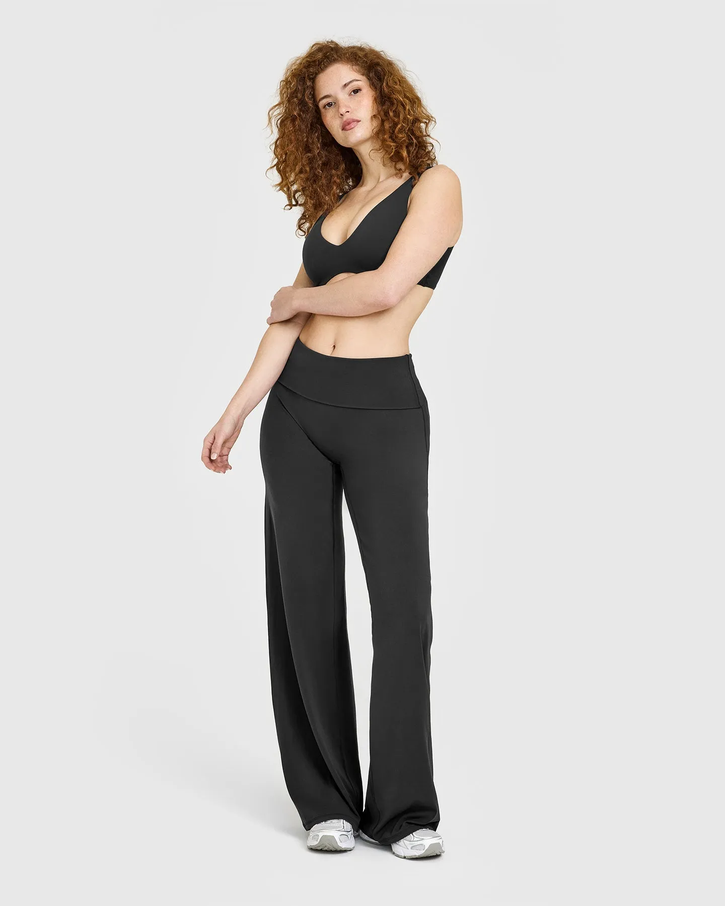 SoftMotion™ Fold Over Straight Leg Bottoms | Soft Black sold by Oner Active product image thumbnail 3