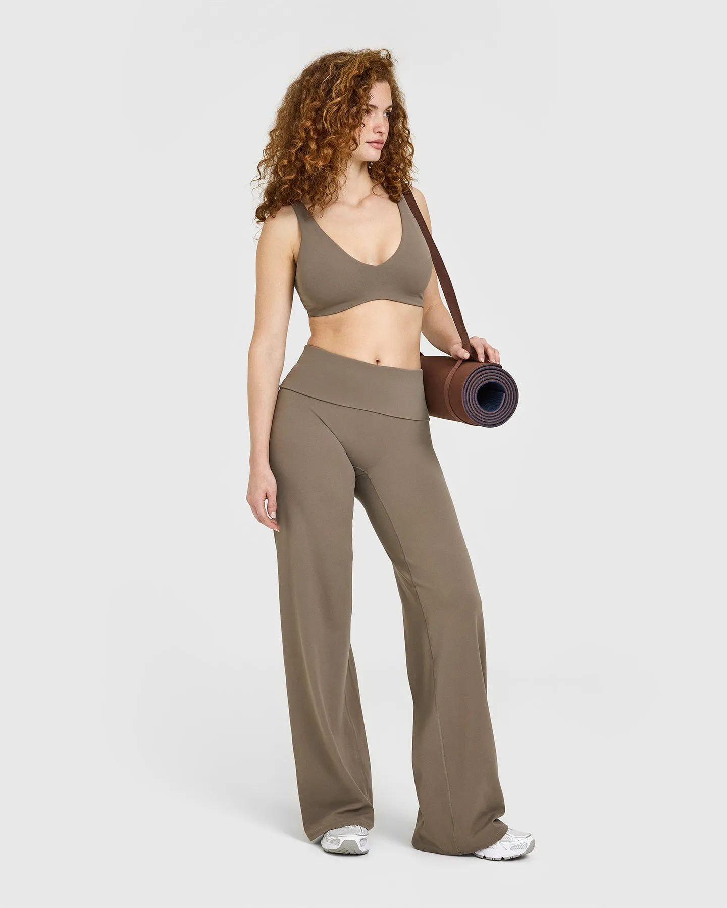 SoftMotion™ Fold Over Straight Leg Bottoms | Moss Brown sold by Oner Active product image thumbnail 3