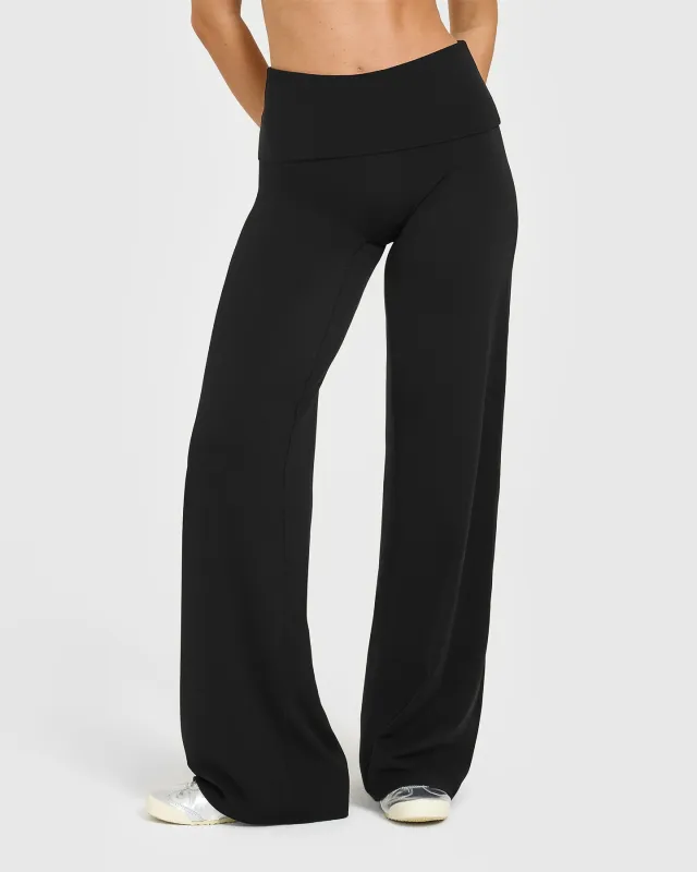 SoftMotion™ Fold Over Straight Leg Bottoms | Black sold by Oner Active