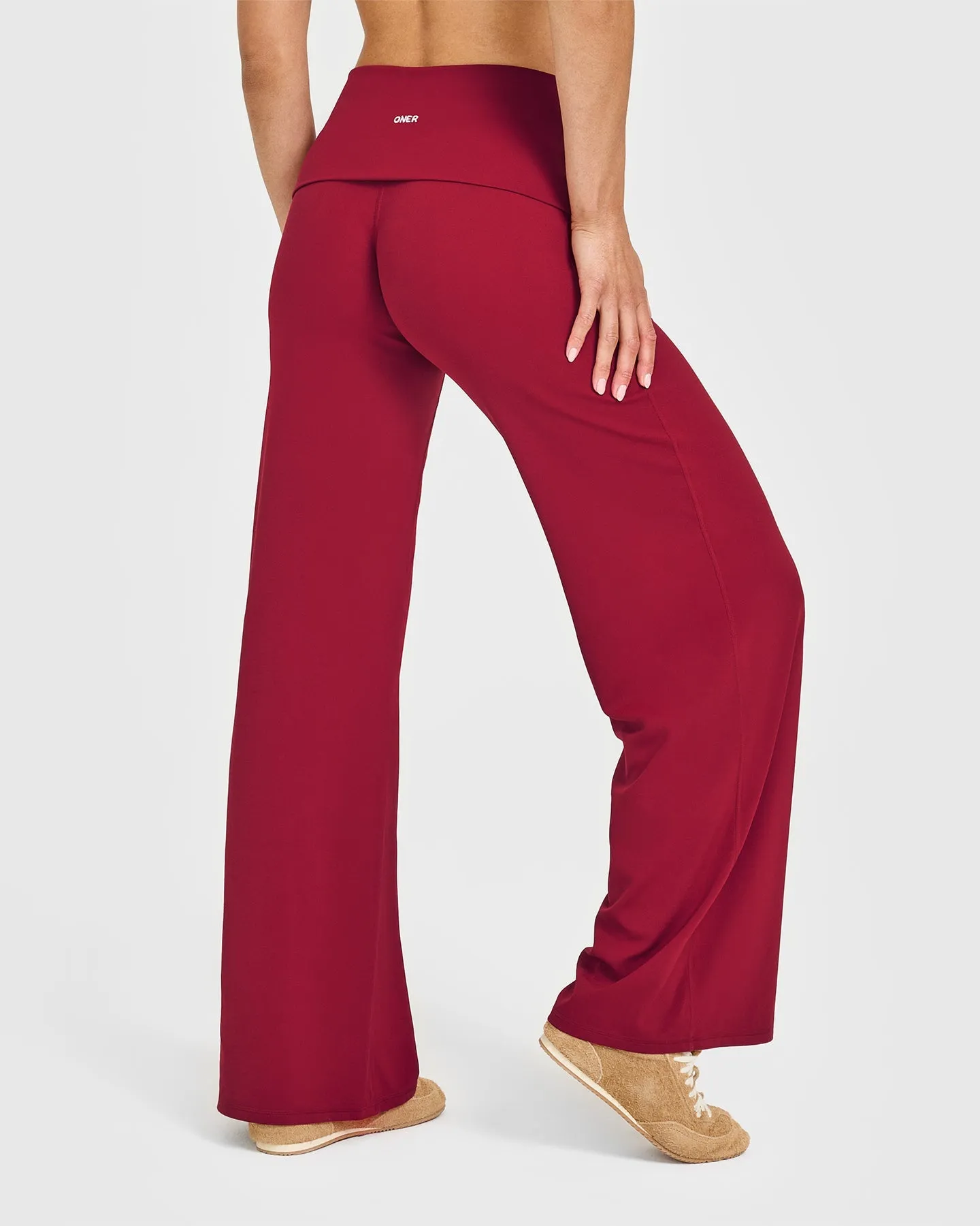 SoftMotion™ Fold Over Straight Leg Bottoms | Ruby Red sold by Oner Active product image thumbnail 4